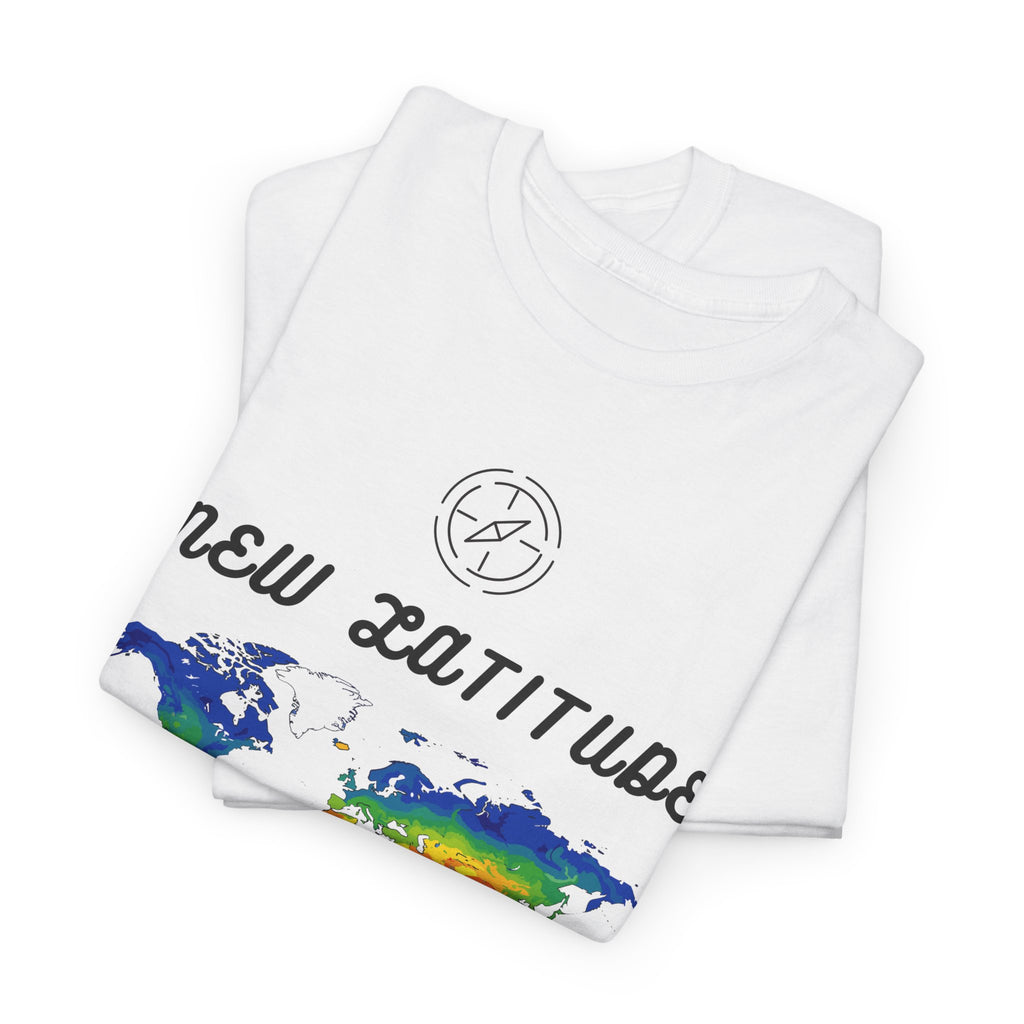 New Latitude New Attitude world map T-Shirt | rainbow map graphic
