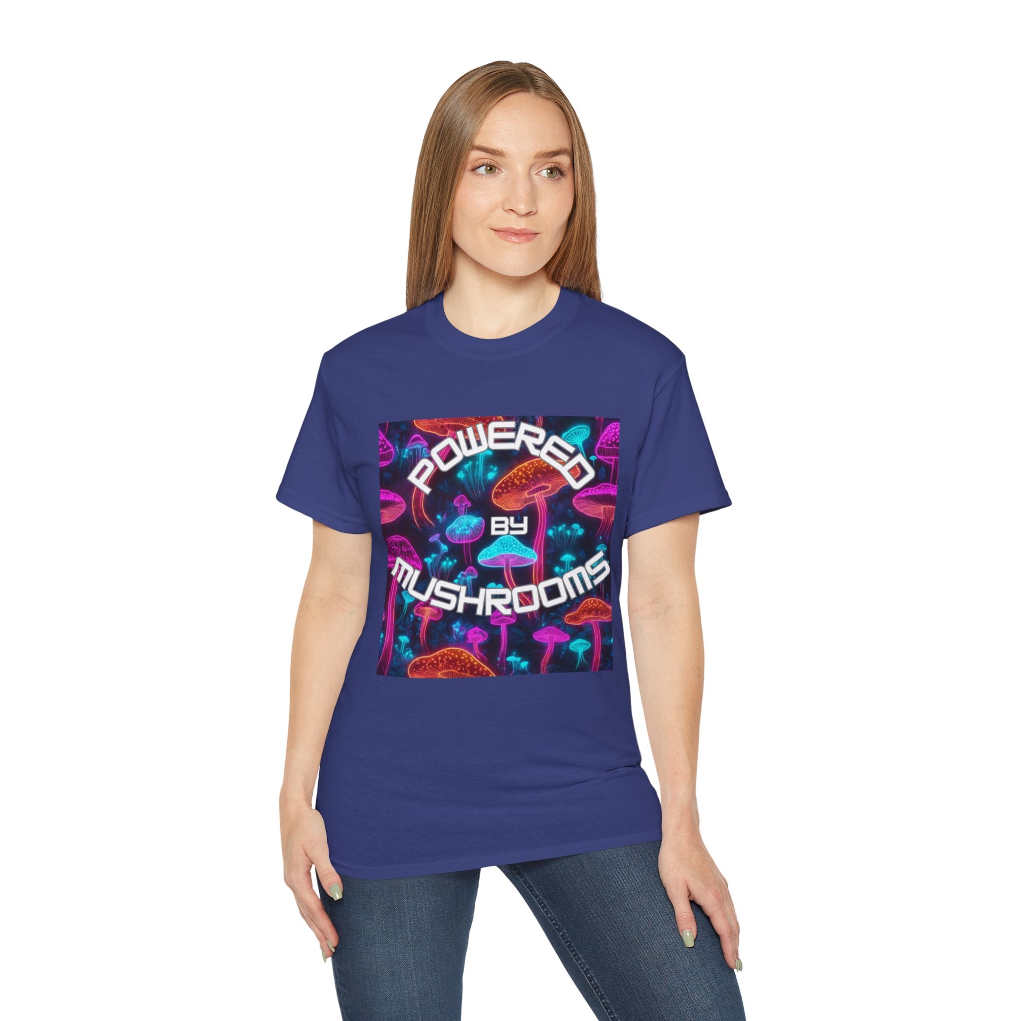 Powered by Mushrooms Funky Unisex Graphic Shirt