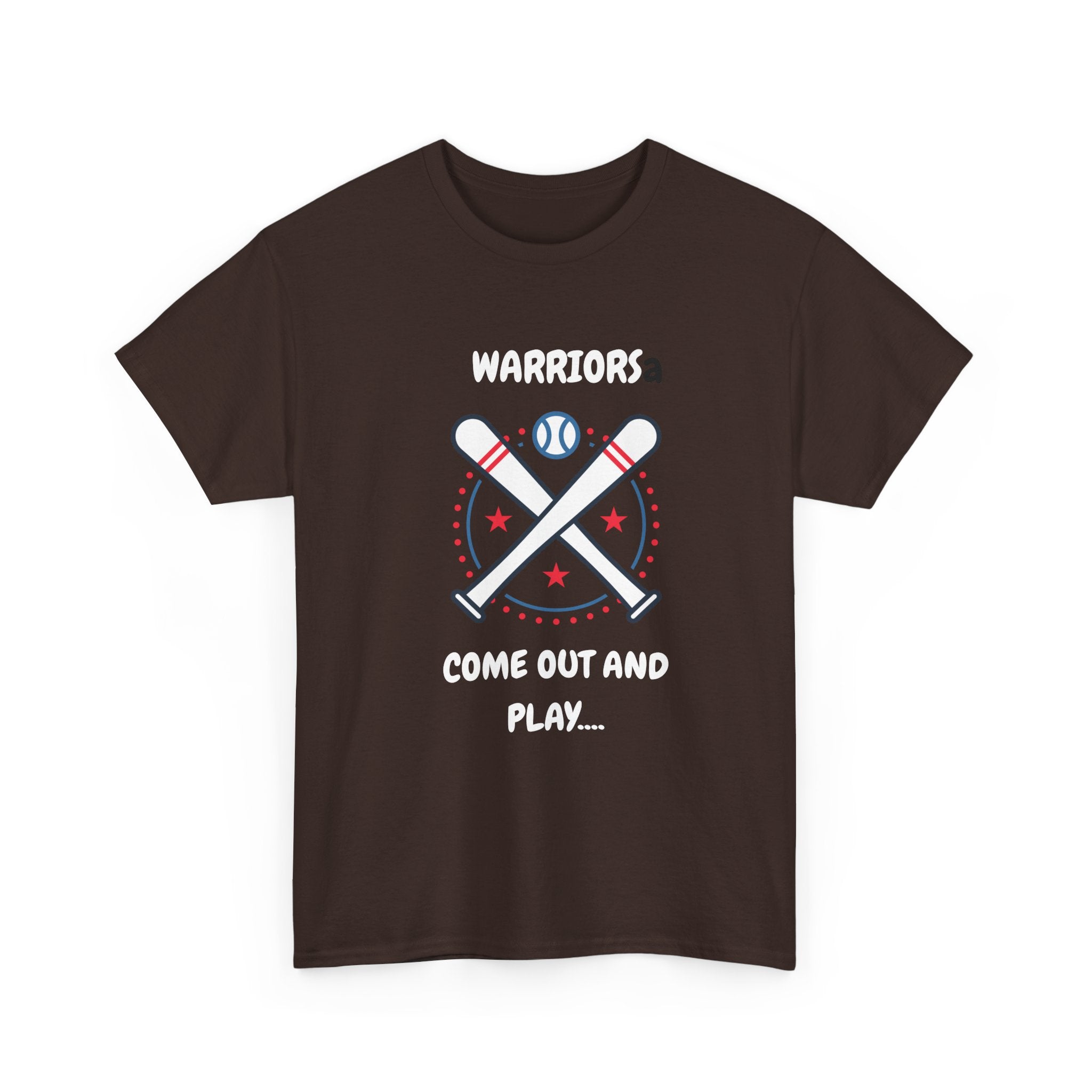 Warriors crossed baseball bats Come Out And Play T-Shirt | Baseball Team Tee