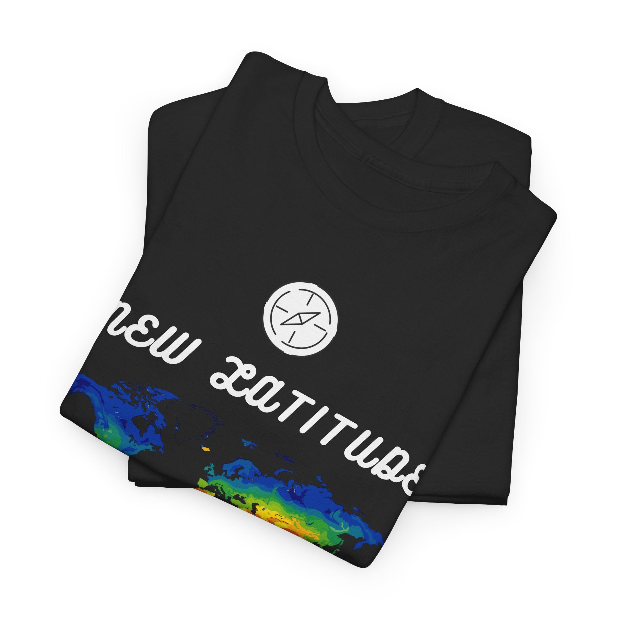 New Latitude New Attitude world map T-Shirt | rainbow map graphic
