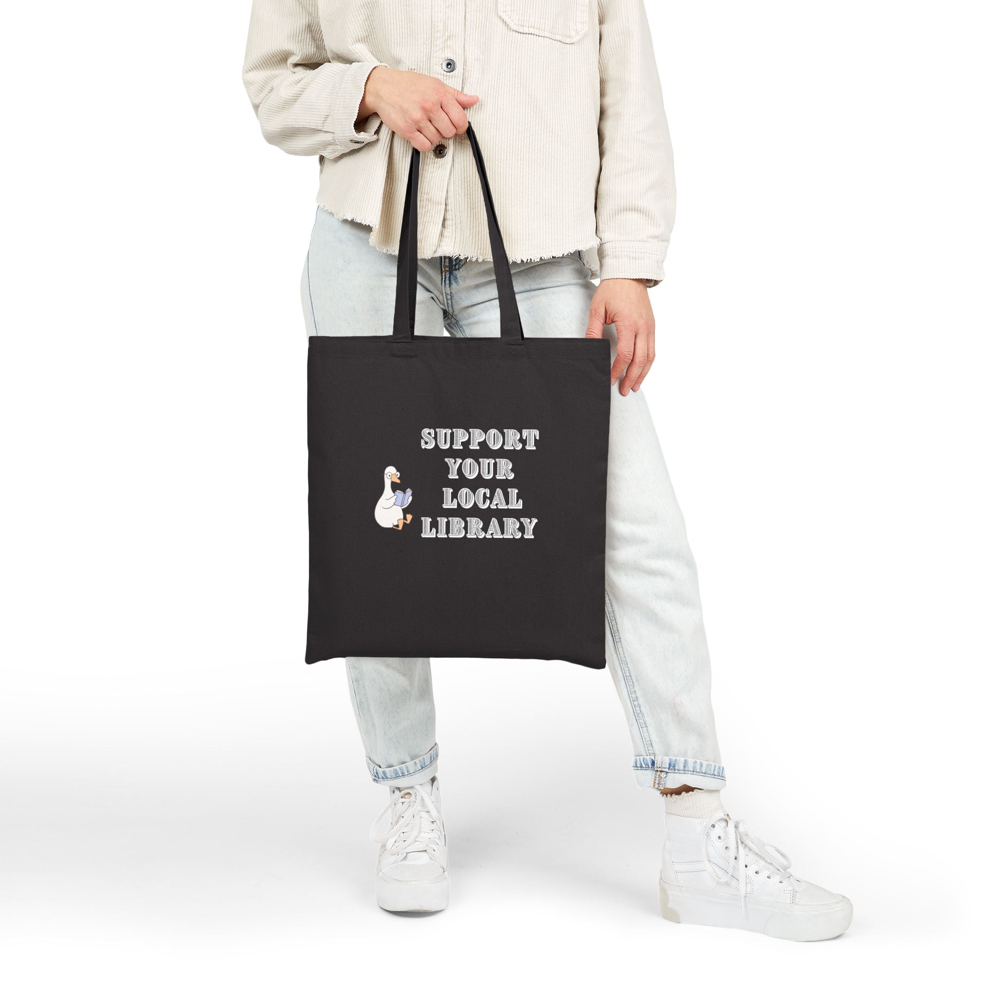 Support Your Local Library Canvas Book Tote Bag