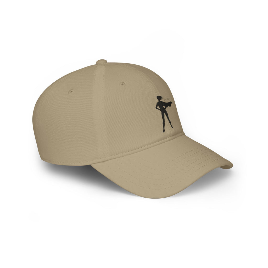 Bad Ass Superhero Silhouette Low Profile Cap | Retro Heroine Baseball Cap