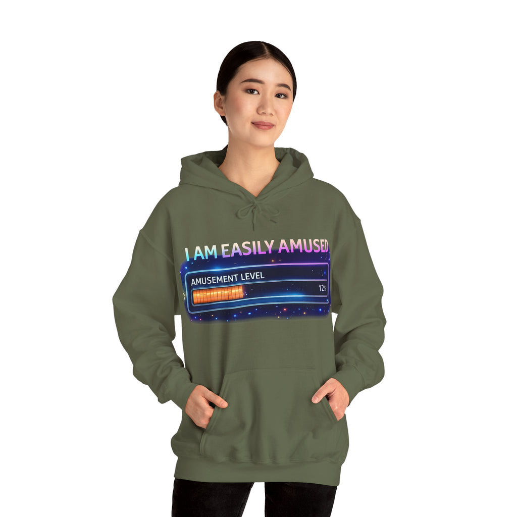 I Am Easily Amused Level Meter Hoodie | Funny Gamer Sweatshirt