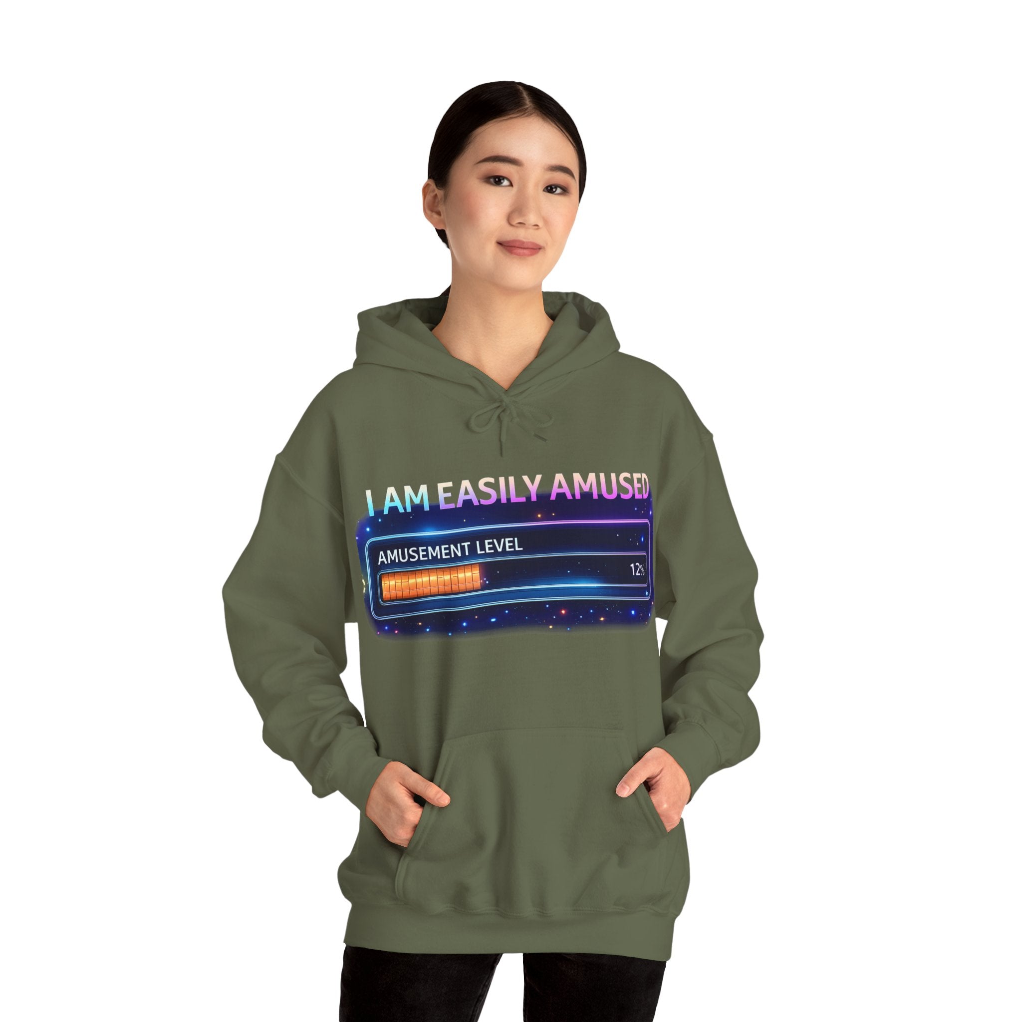I Am Easily Amused Level Meter Hoodie | Funny Gamer Sweatshirt