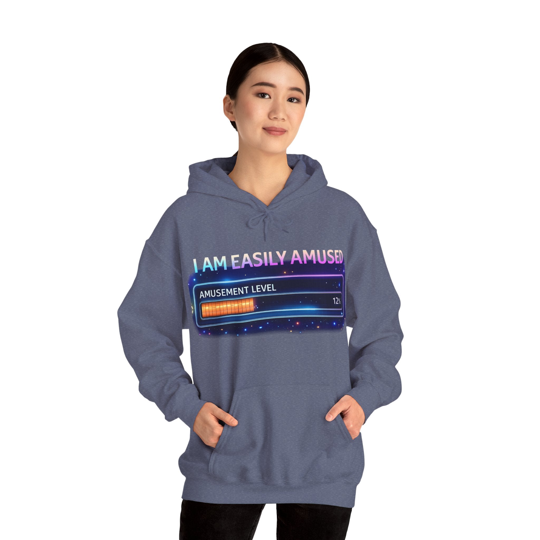 I Am Easily Amused Level Meter Hoodie | Funny Gamer Sweatshirt