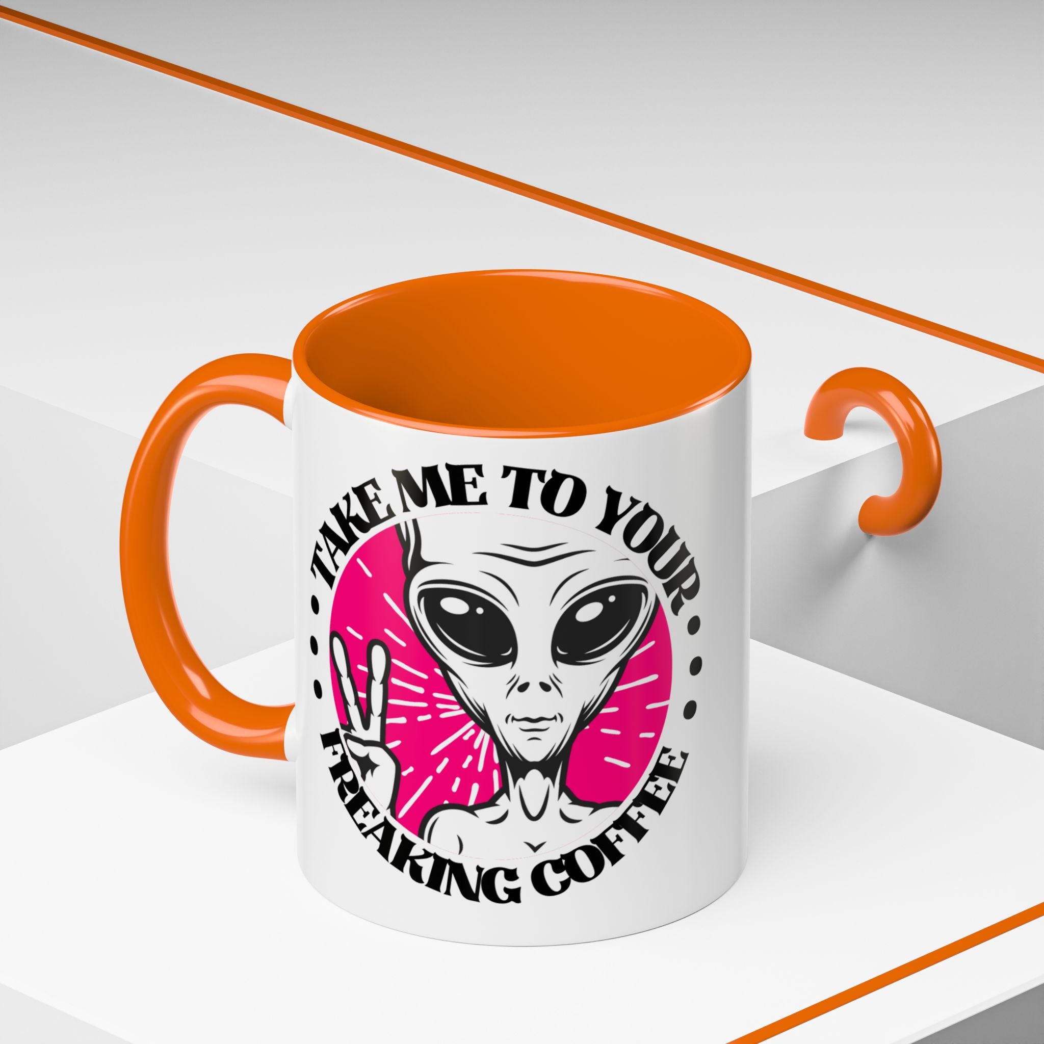 Take Me To Your Freaking Coffee Alien-Themed Coffee Mug