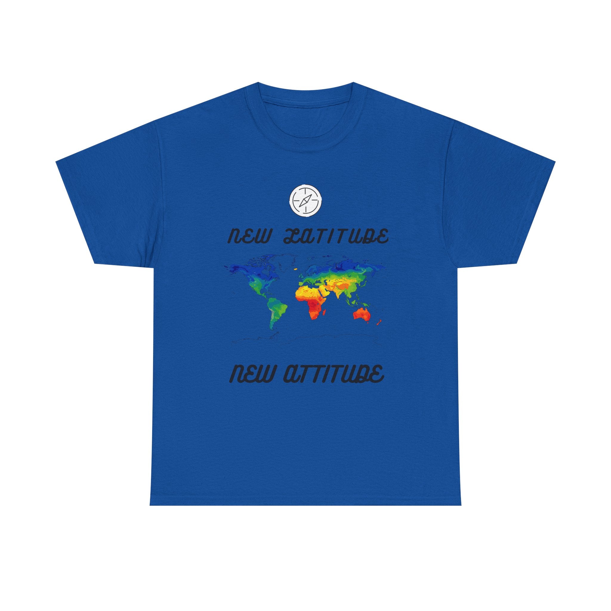 New Latitude New Attitude world map T-Shirt | rainbow map graphic