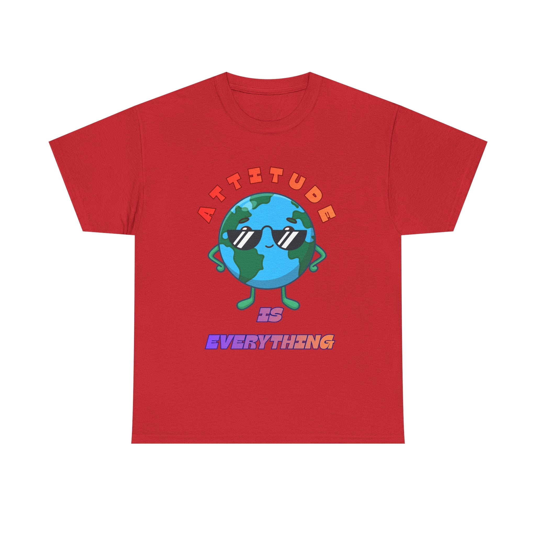 Attitude Is Everything Earth Character T-Shirt | Cute Planet Graphic Tee