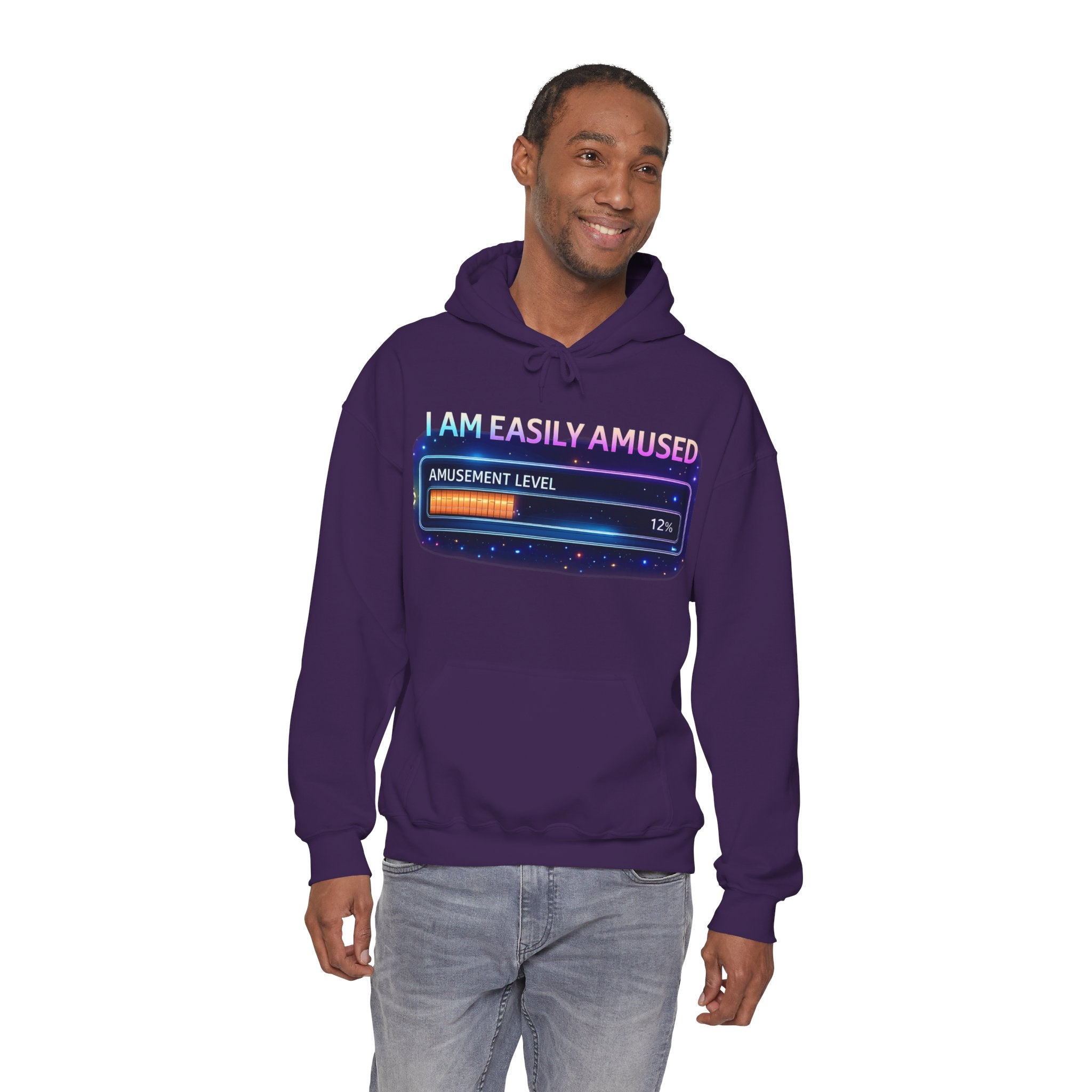 I Am Easily Amused Level Meter Hoodie | Funny Gamer Sweatshirt