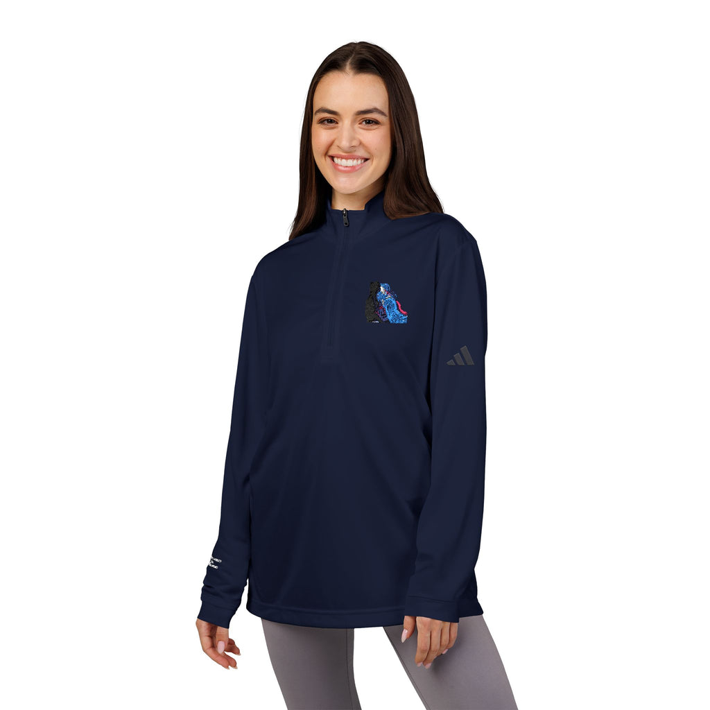 Adidas® Quarter-Zip Pullover with  UPF 50+ sun protection