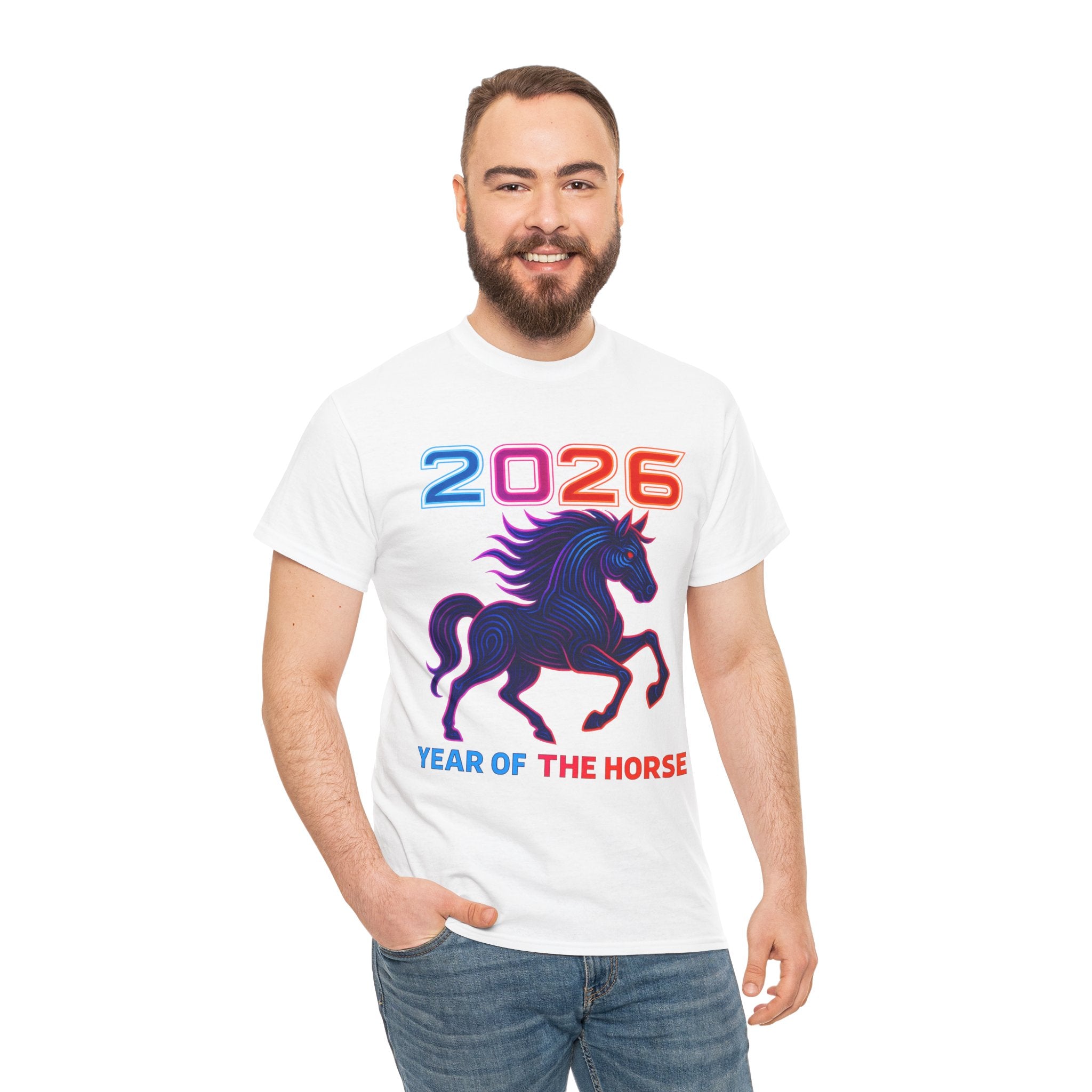 2026 Year of the Horse T-Shirt | Neon Stallion Graphic Tee