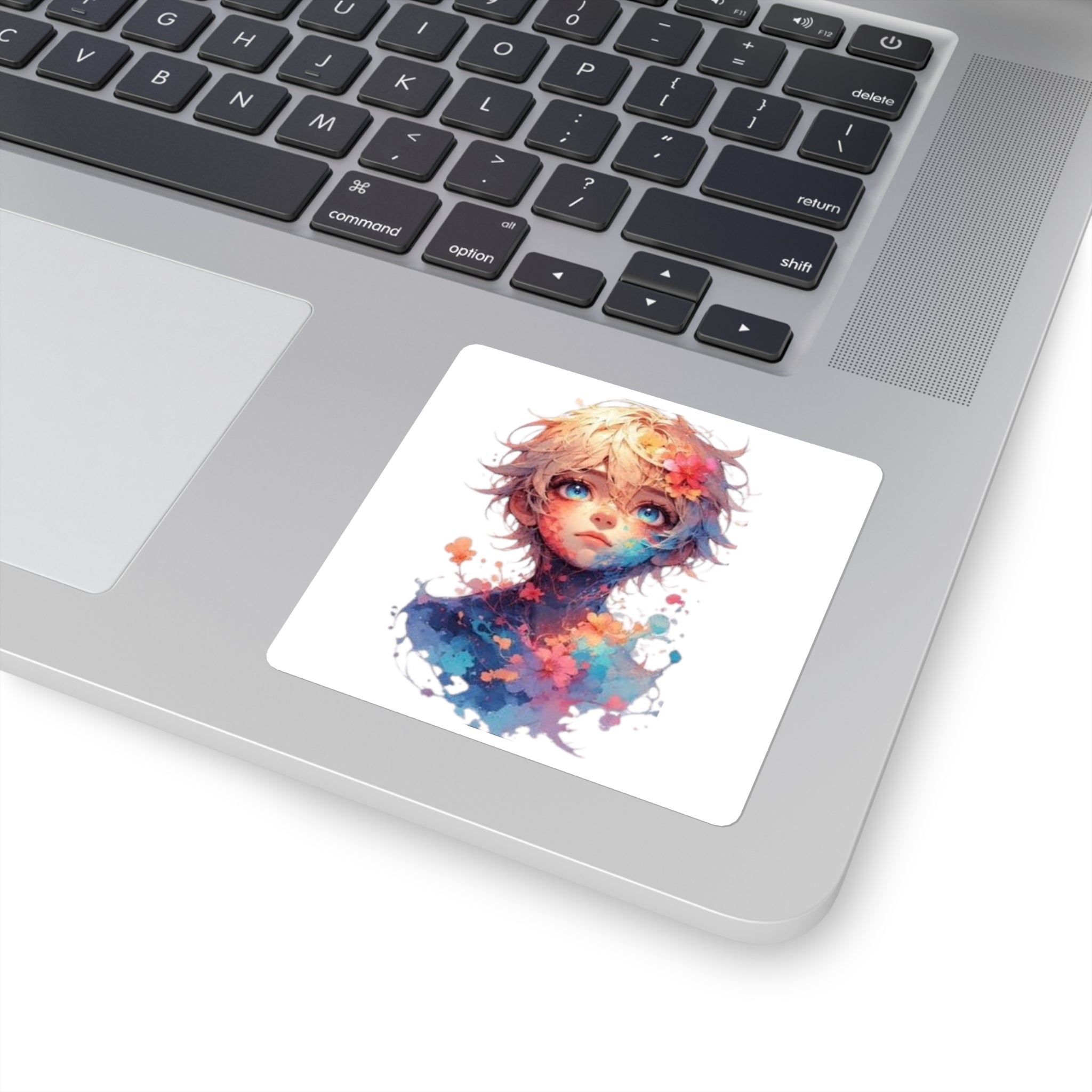 Fantasy Child Whimsical Art Sticker, Gift for Art Lovers, Floral Fantasy
