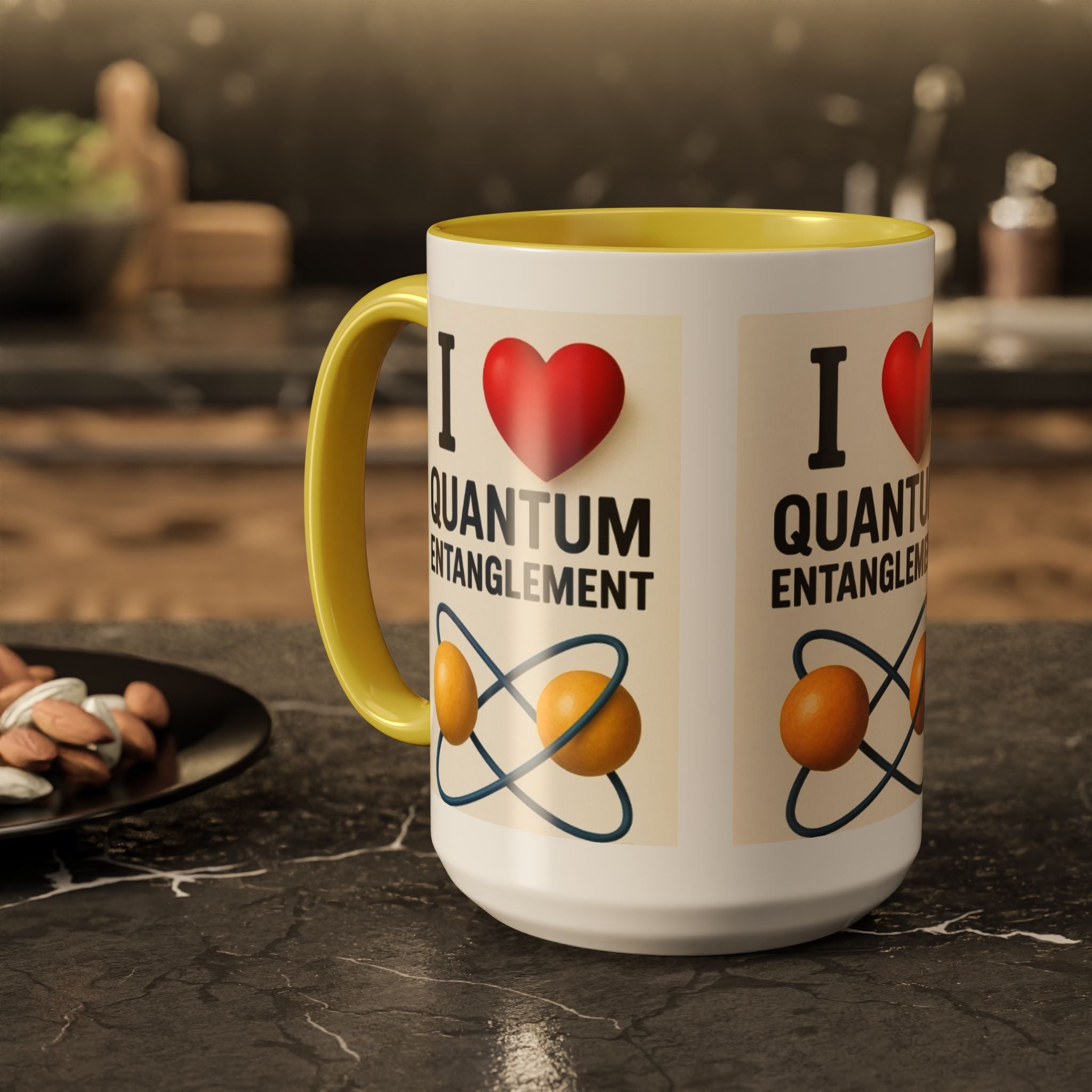 I Love Quantum Entanglement Mug – Science Nerd Coffee Mug