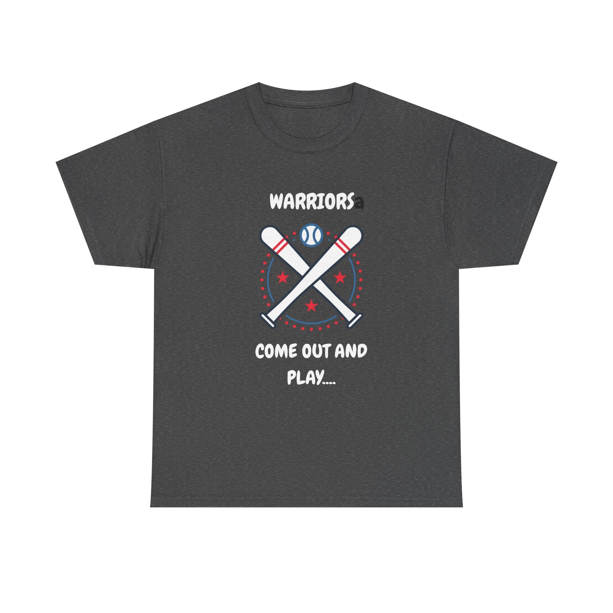 Warriors crossed baseball bats Come Out And Play T-Shirt | Baseball Team Tee
