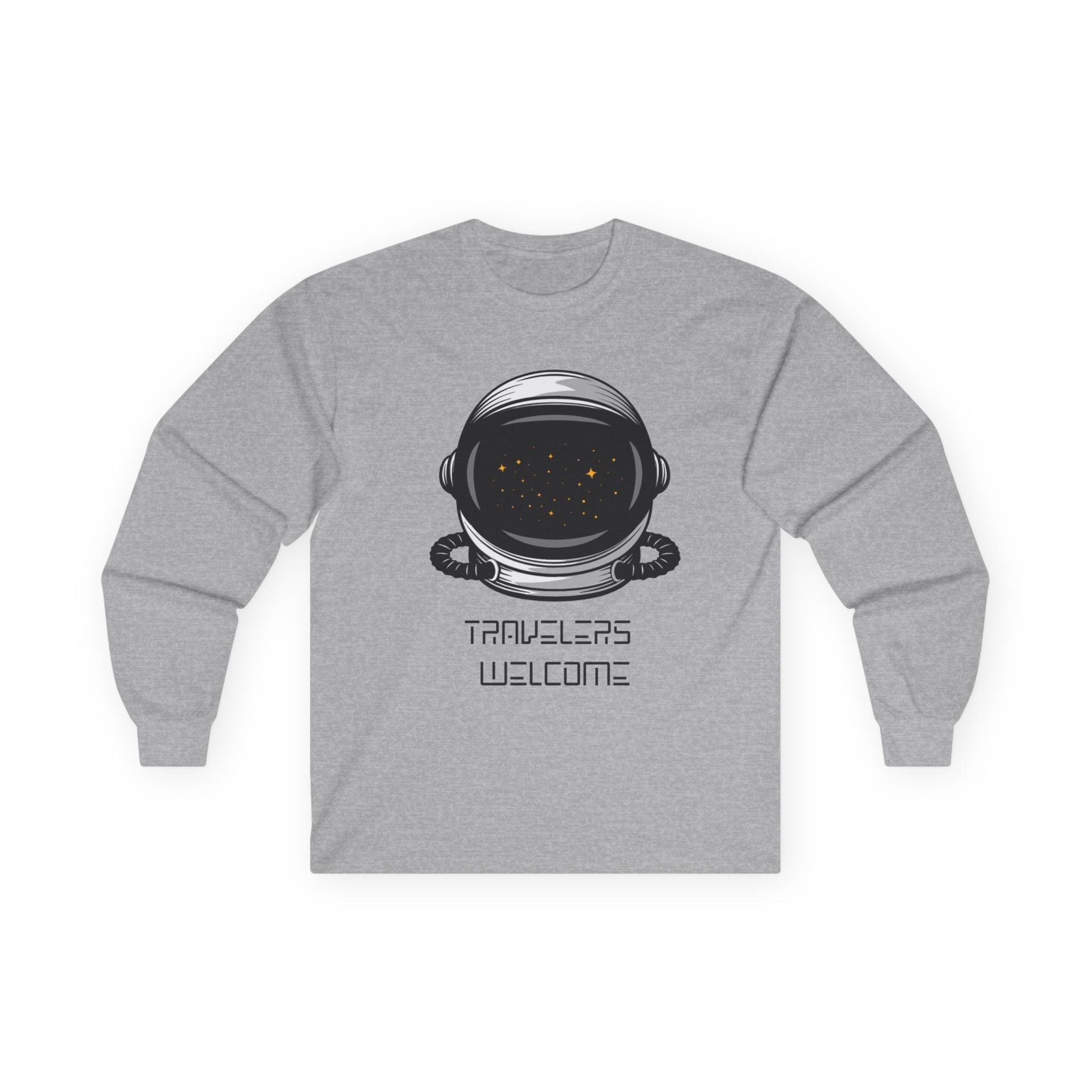 Travelers Welcome, Astronaut Travel Long Sleeve Tee