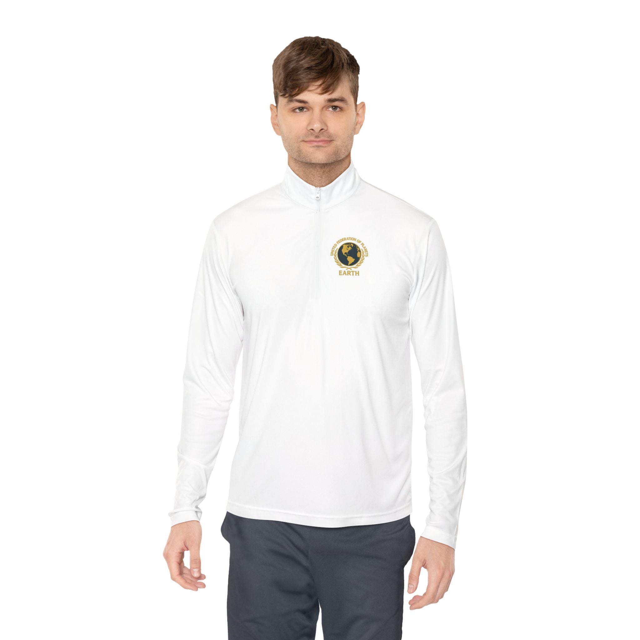 Star Trek United Federation of Planets Unisex Quarter-Zip Pullover - Comfortable, Stylish Outerwear for Outdoor Adventures, Casual Wear,