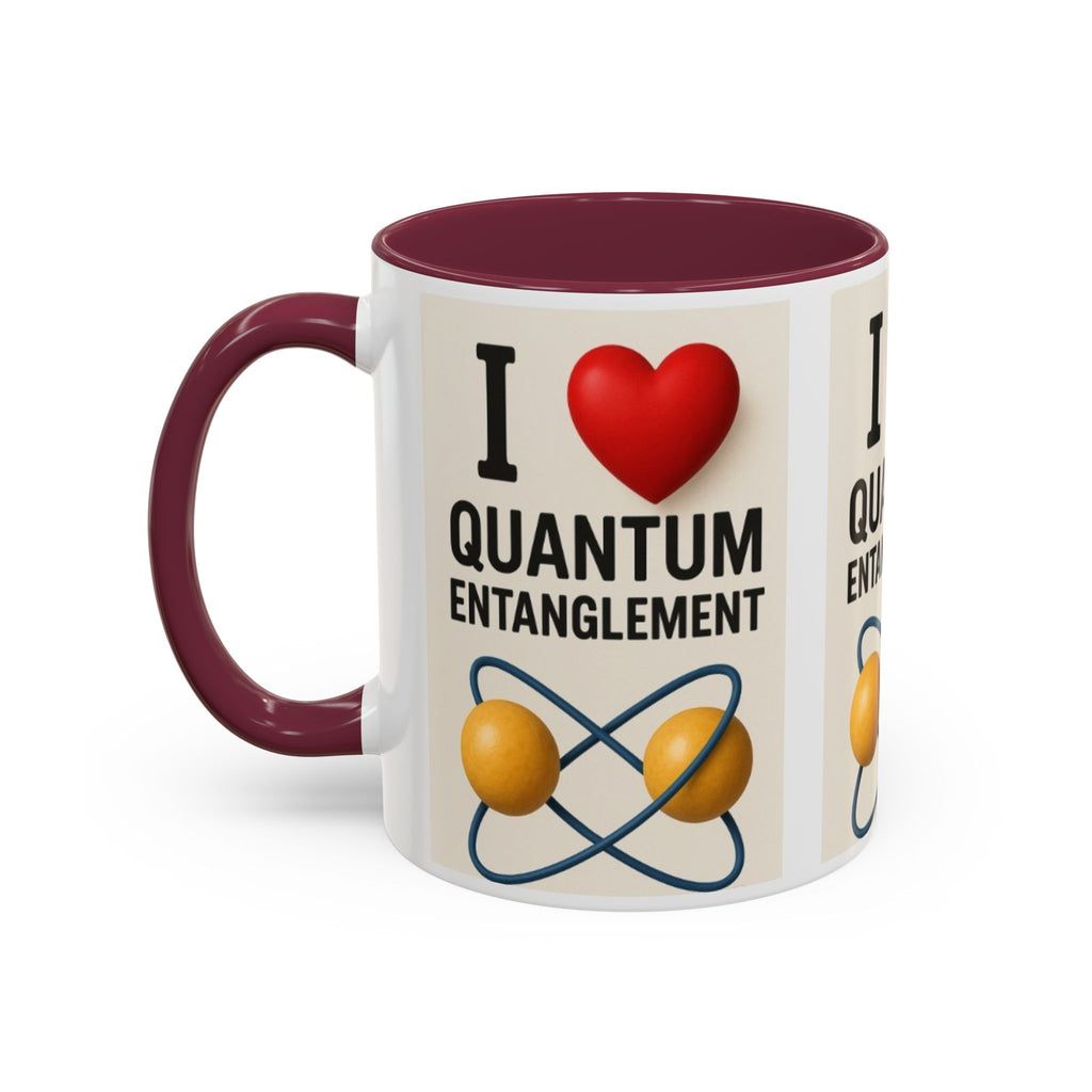 I Love Quantum Entanglement Mug – Science Nerd Coffee Mug