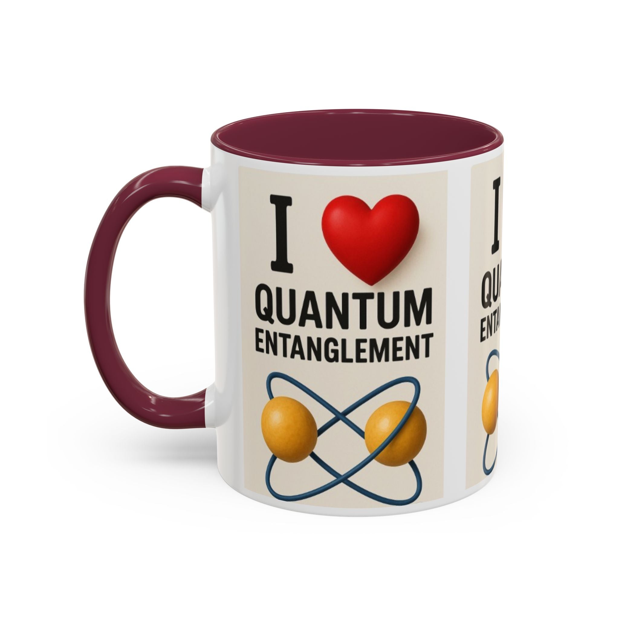 I Love Quantum Entanglement Mug – Science Nerd Coffee Mug
