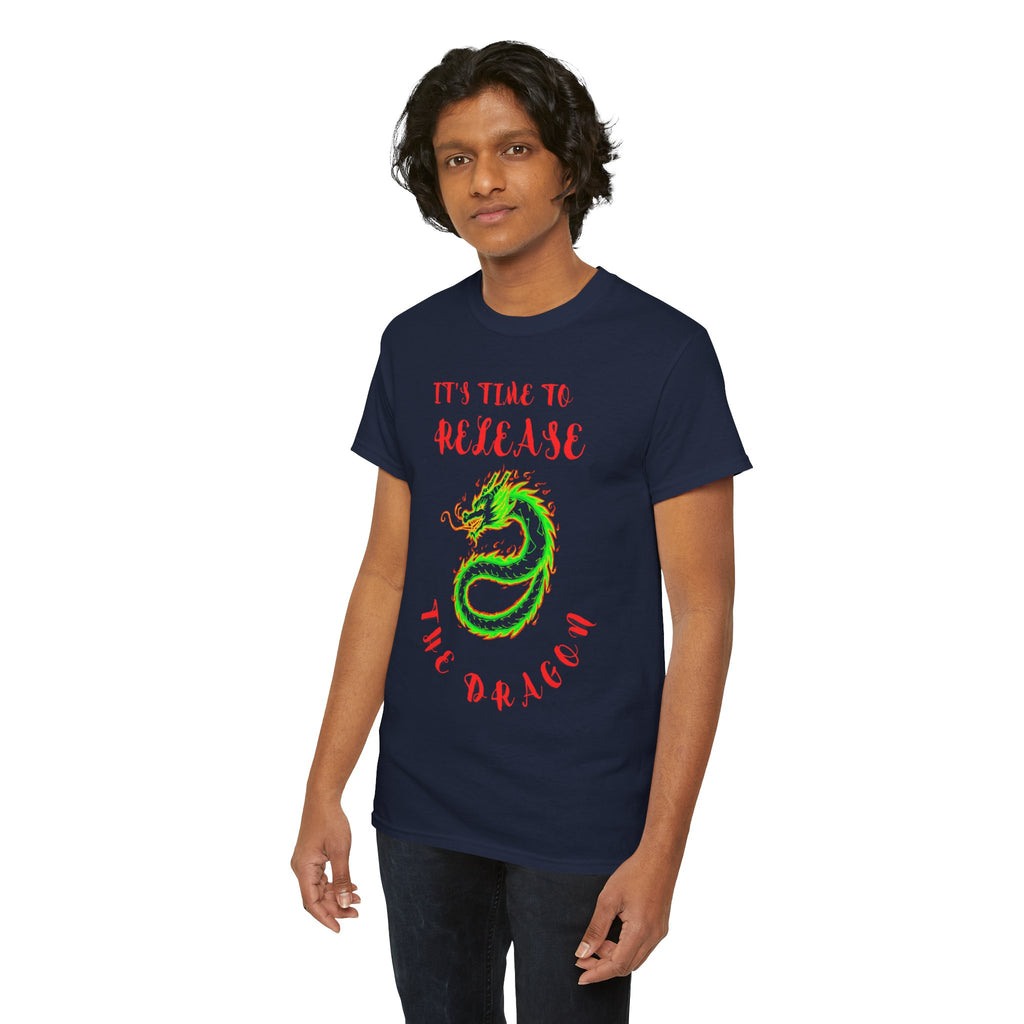 Release the Dragon T-Shirt | Green Dragon Illustration, Retro Script