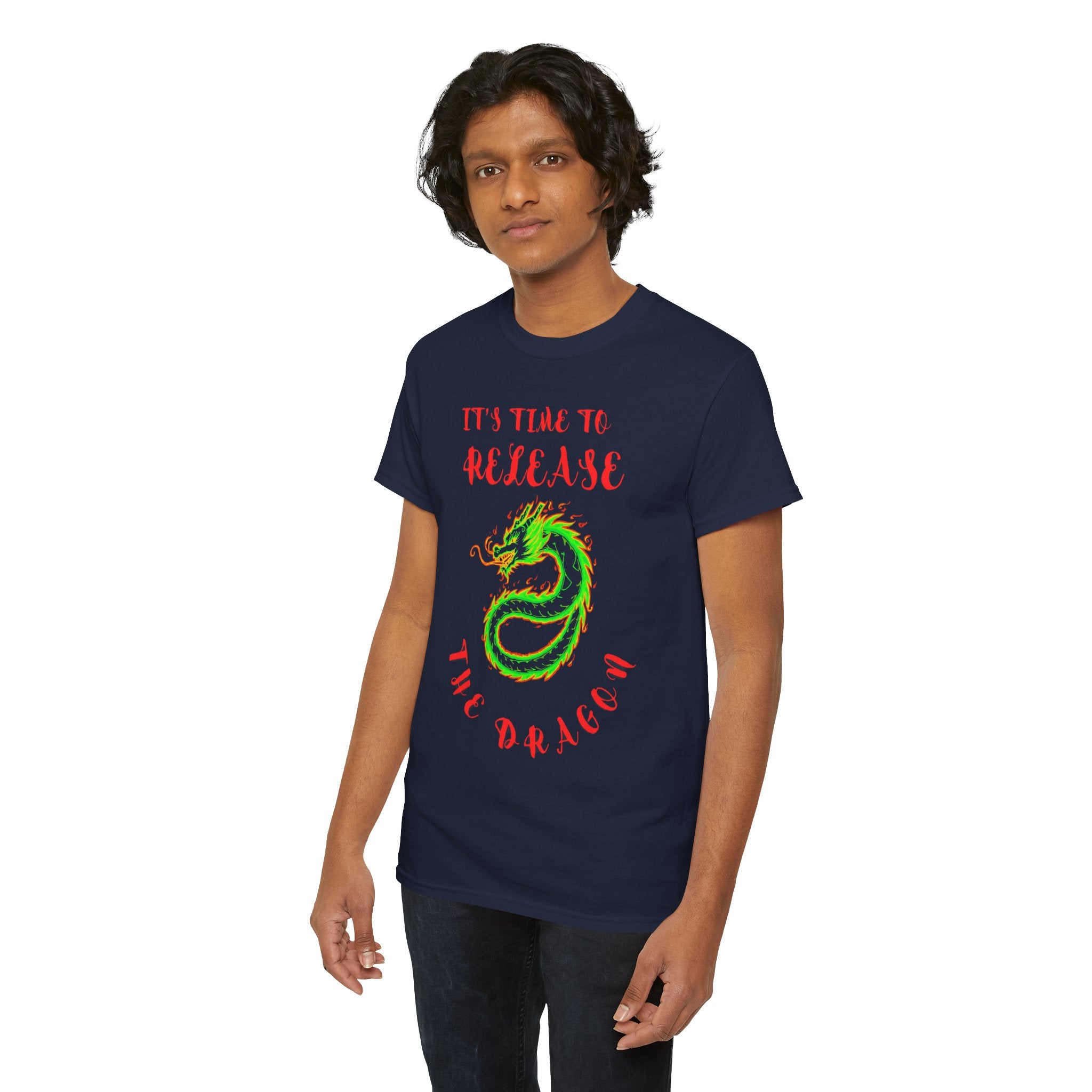 Release the Dragon T-Shirt | Green Dragon Illustration, Retro Script