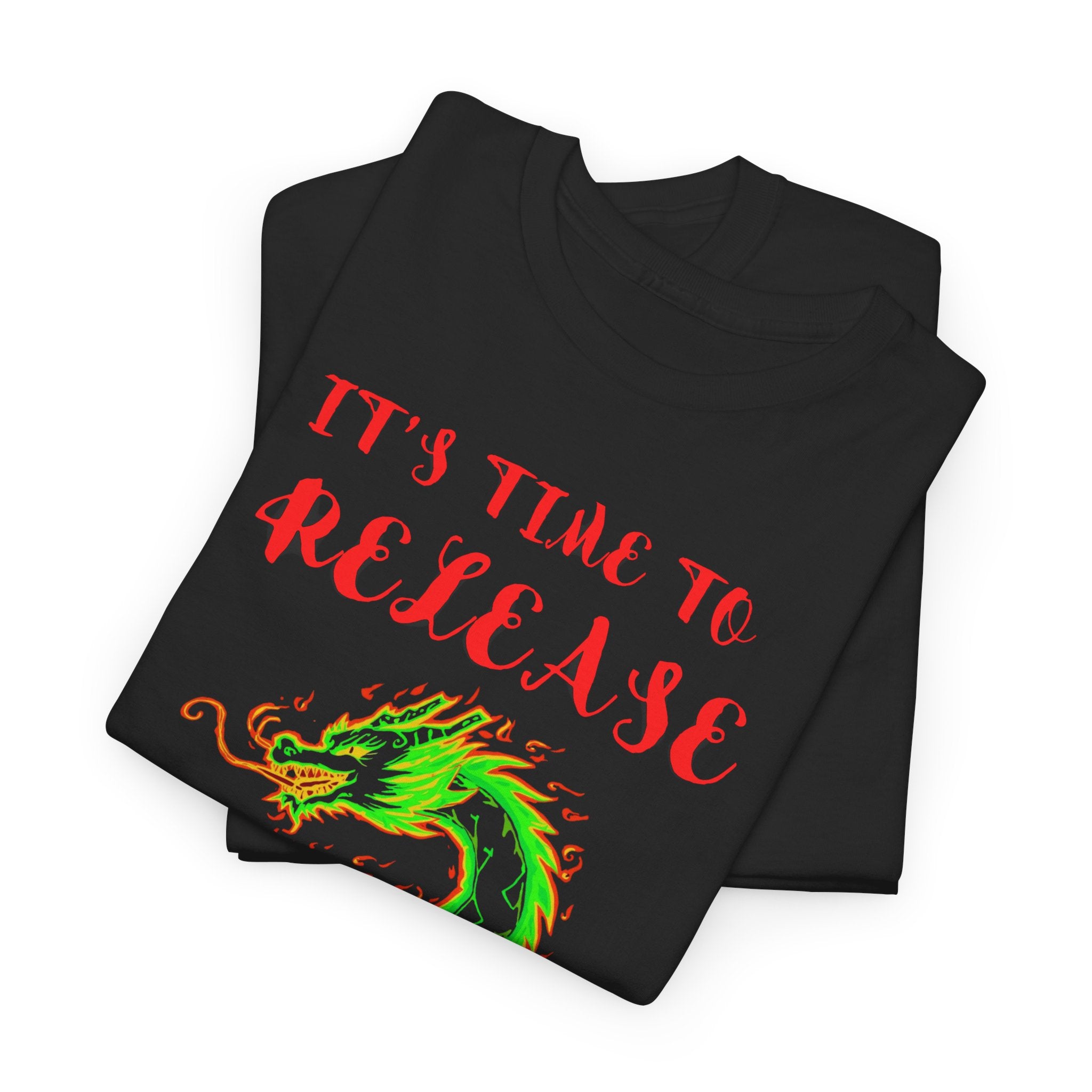 Release the Dragon T-Shirt | Green Dragon Illustration, Retro Script
