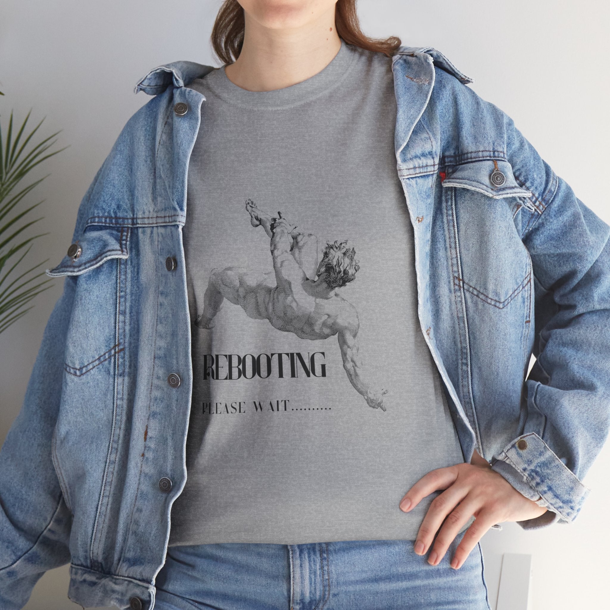 Rebooting Please Wait...  Artistic Unisex Heavy Cotton Tee - Perfect for Casual Wear, Unique Gift, Birthday, or Art Lovers
