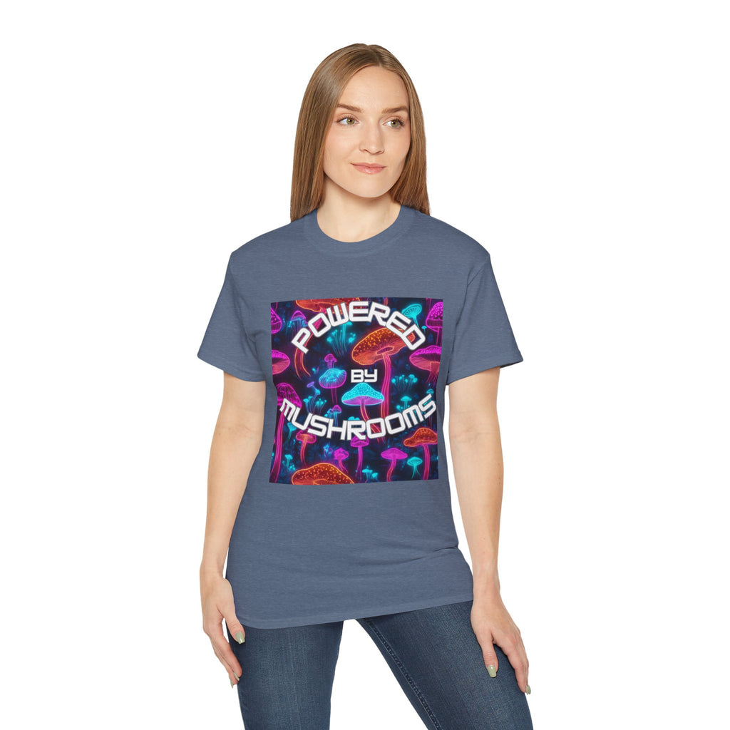 Powered by Mushrooms Funky Unisex Graphic Shirt