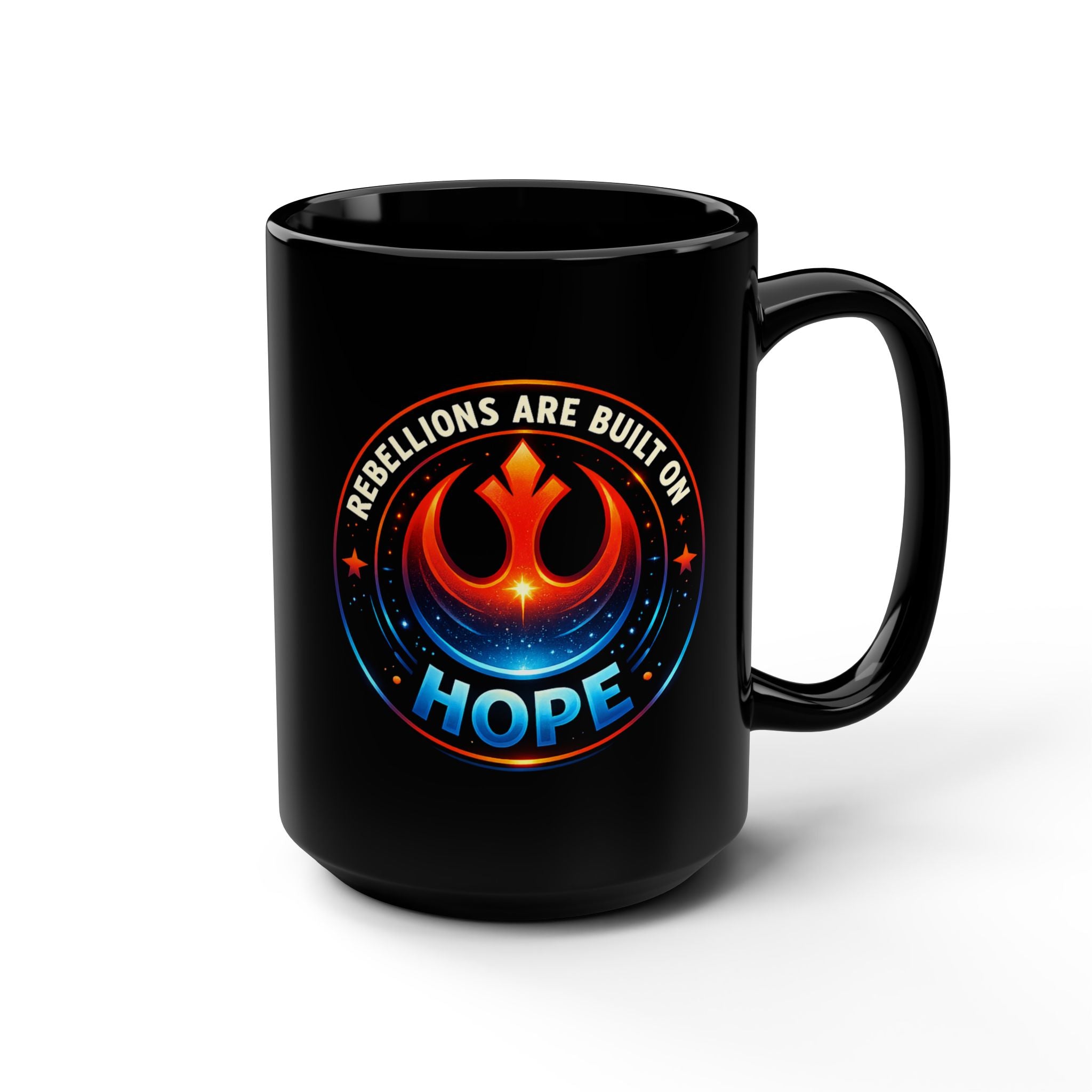 Rebellions Are Built on Hope Emblem Hope Mug | Black Ceramic Mug
