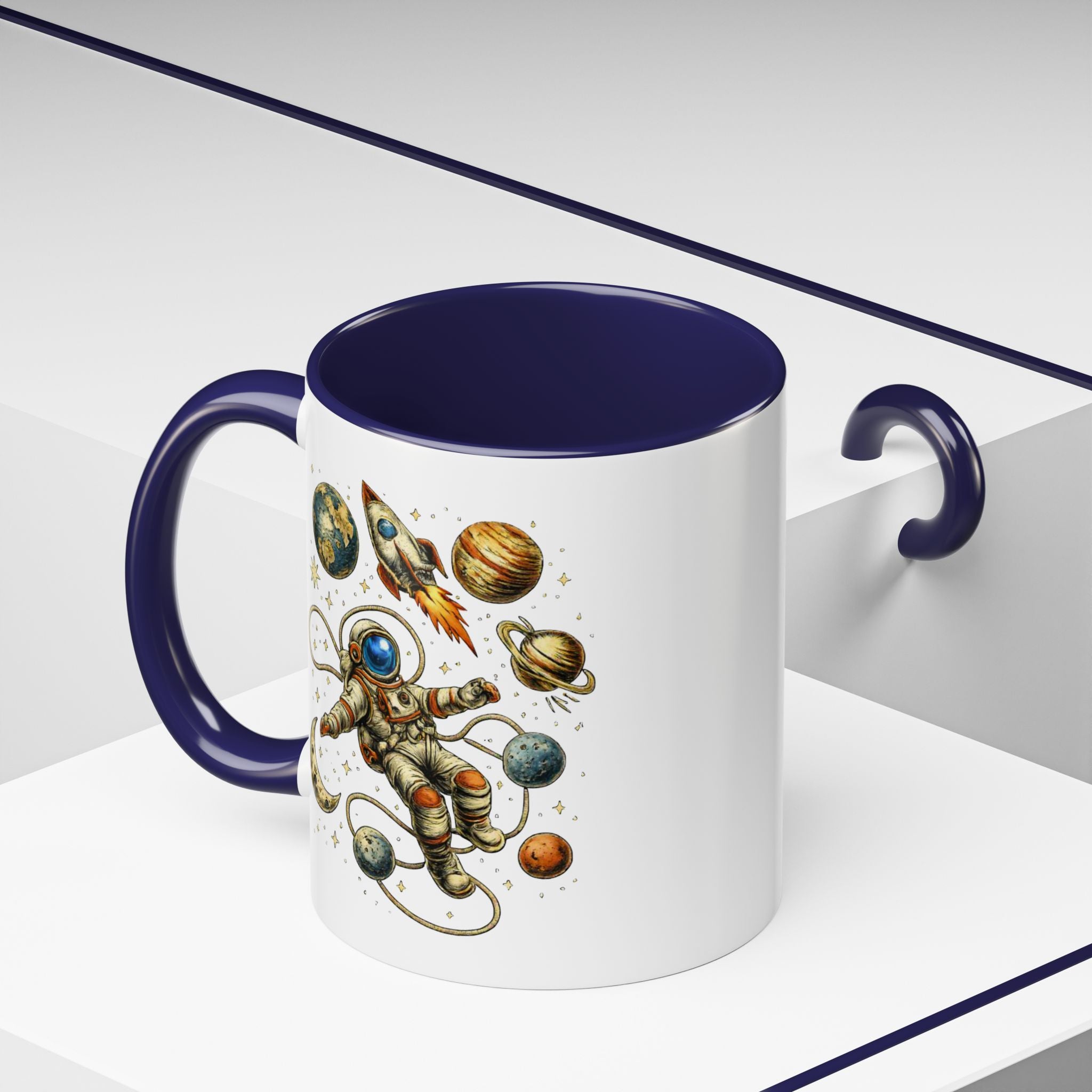 Astronaut in Space Coffee Mug | Rocket Planets Solar System