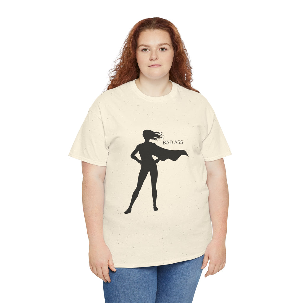 Bad Ass Superhero Silhouette Tee | Woman Cape Silhouette T-Shirt