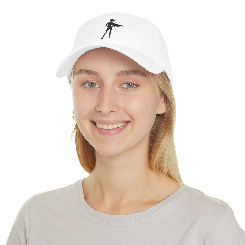 Bad Ass Superhero Silhouette Low Profile Cap | Retro Heroine Baseball Cap