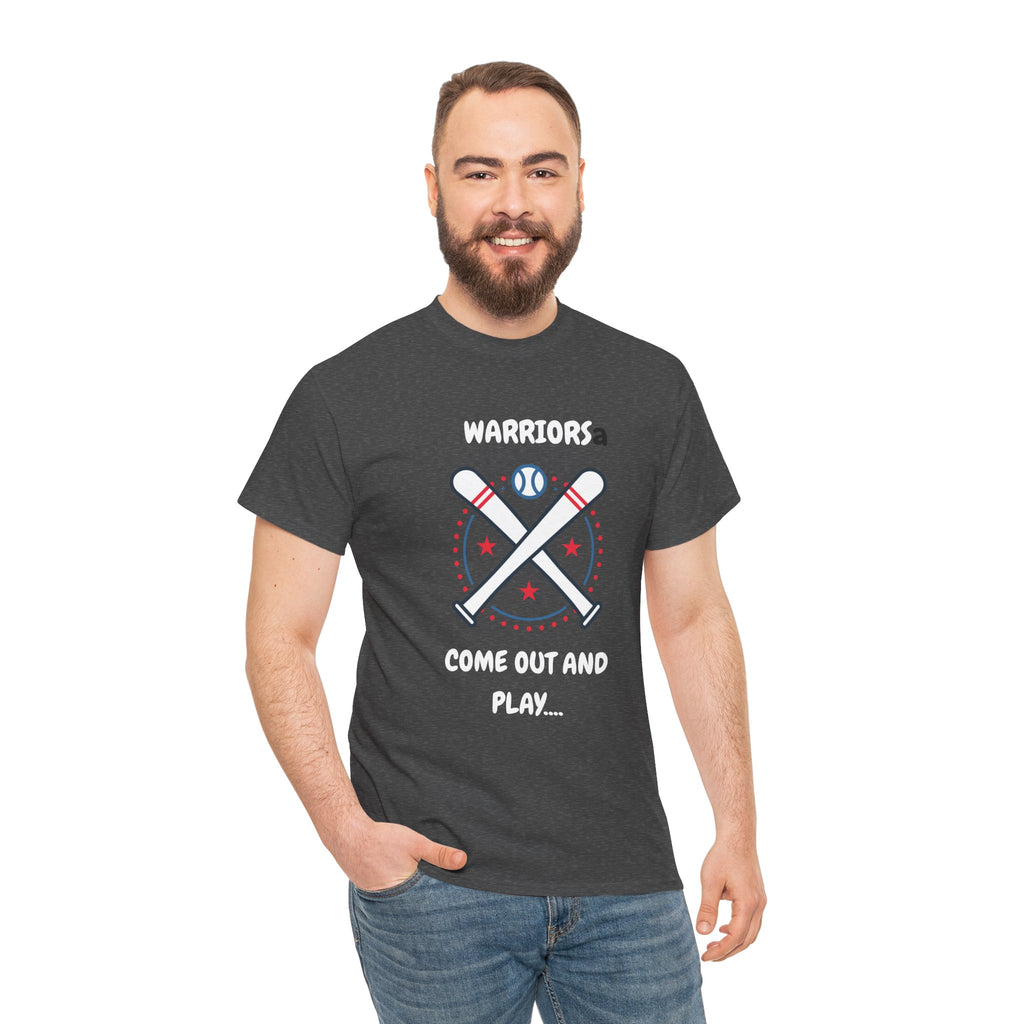 Warriors crossed baseball bats Come Out And Play T-Shirt | Baseball Team Tee