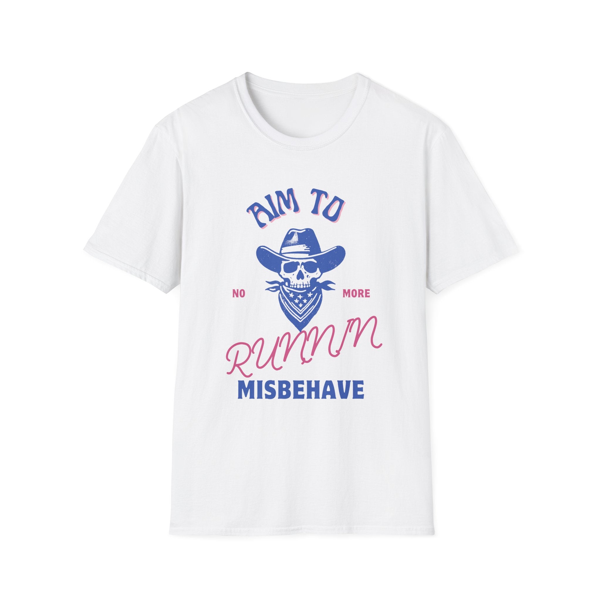 Aim to Misbehave No more Runnin' Skull Cowboy Graphic Tee