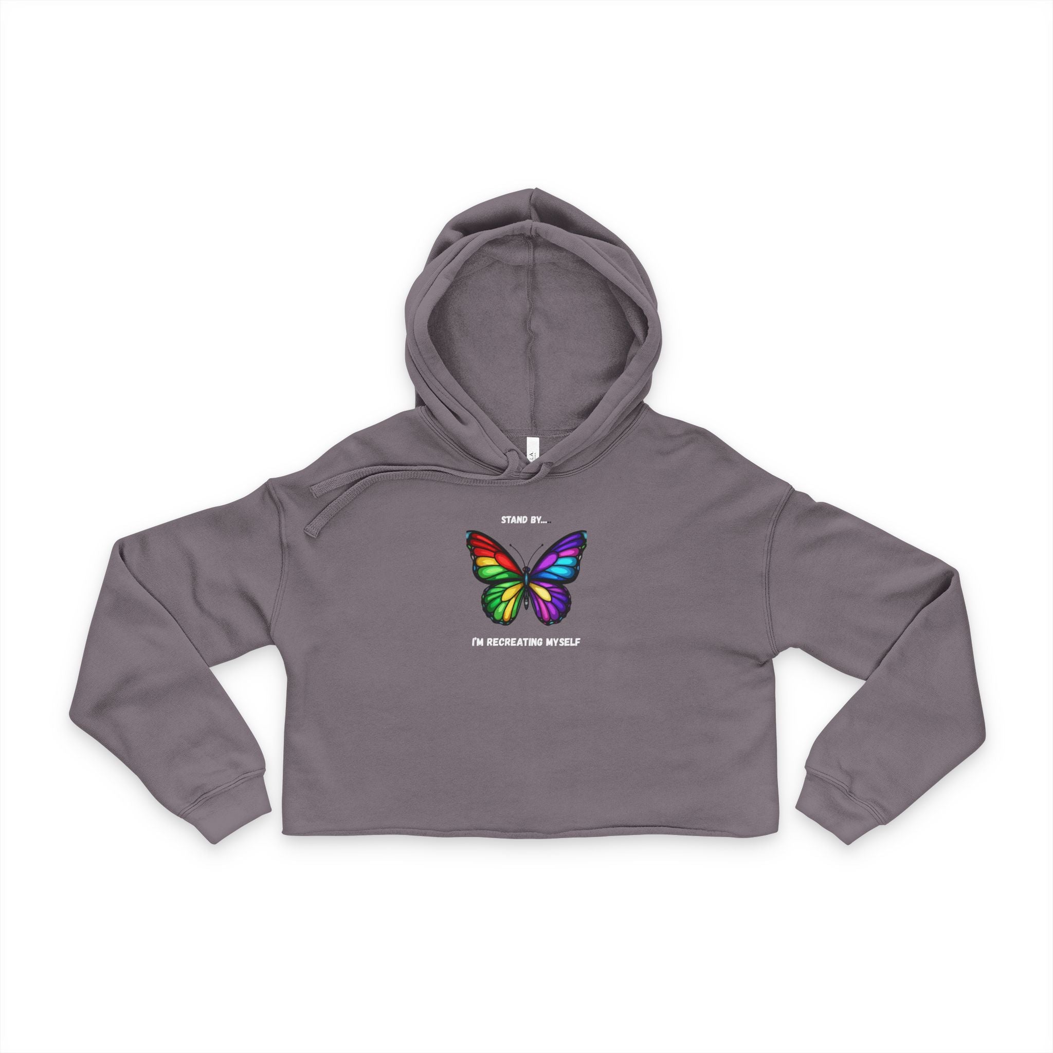 Stand by I'm Recreating myself Butterfly Cropped Hoodie