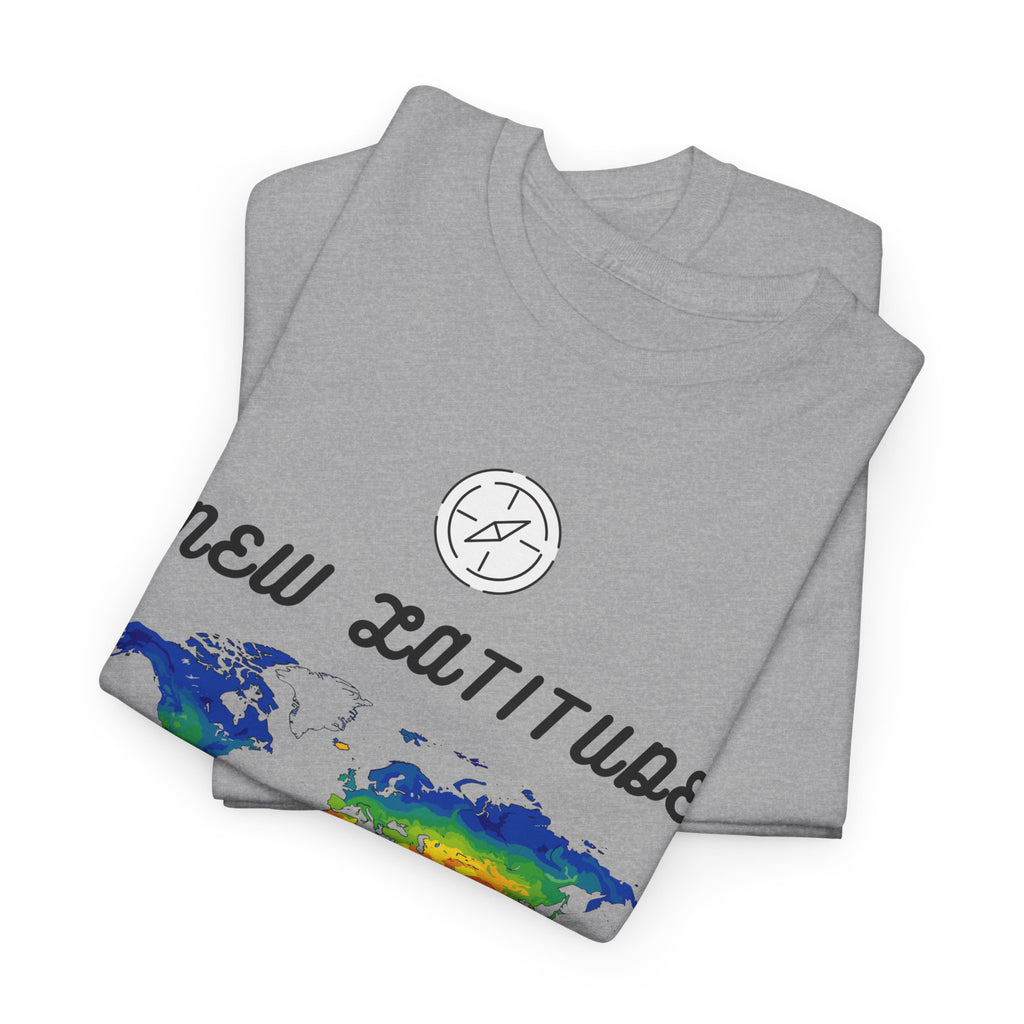 New Latitude New Attitude world map T-Shirt | rainbow map graphic