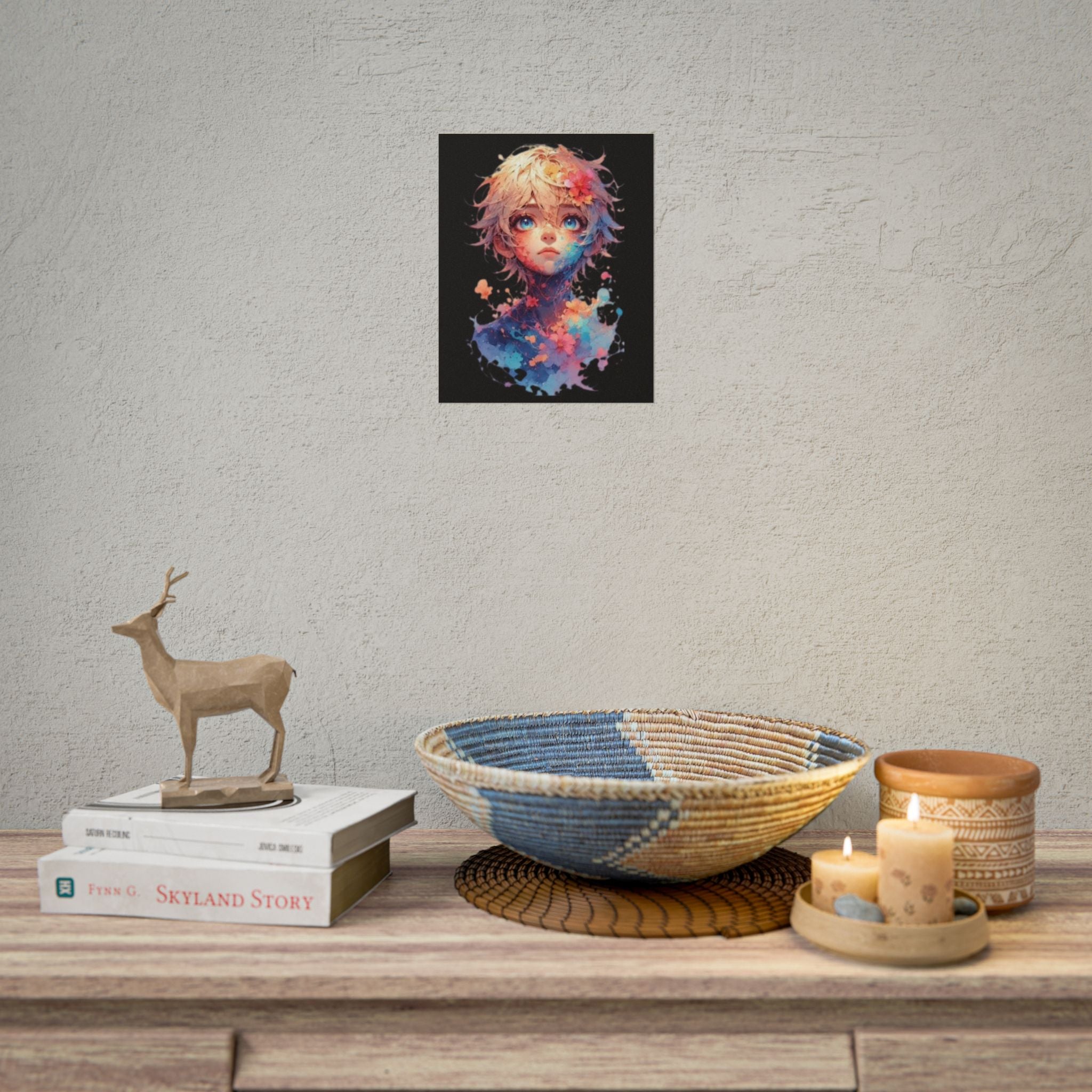 Fantasy Art Poster, Colorful Wall Decor, Anime Aesthetic Print