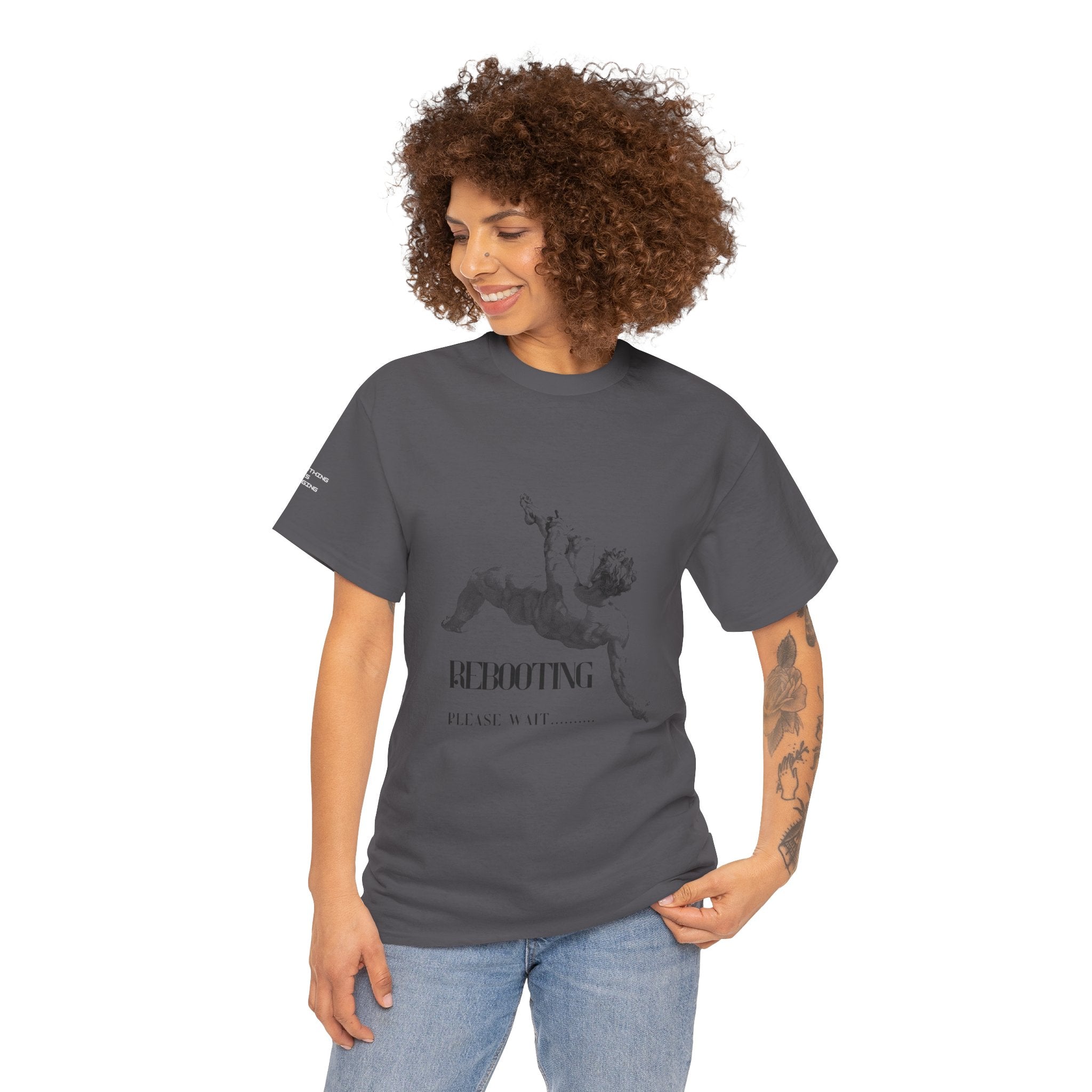 Rebooting Please Wait...  Artistic Unisex Heavy Cotton Tee - Perfect for Casual Wear, Unique Gift, Birthday, or Art Lovers