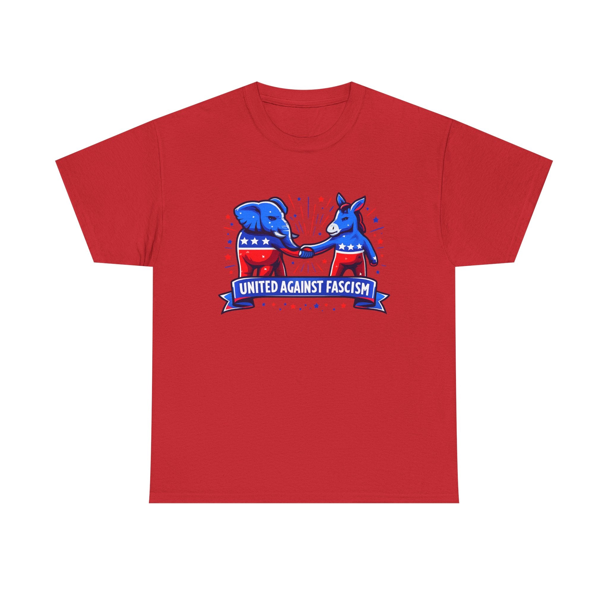 United Against Fascism Democratic Donkey and Republican Elephant T-Shirt