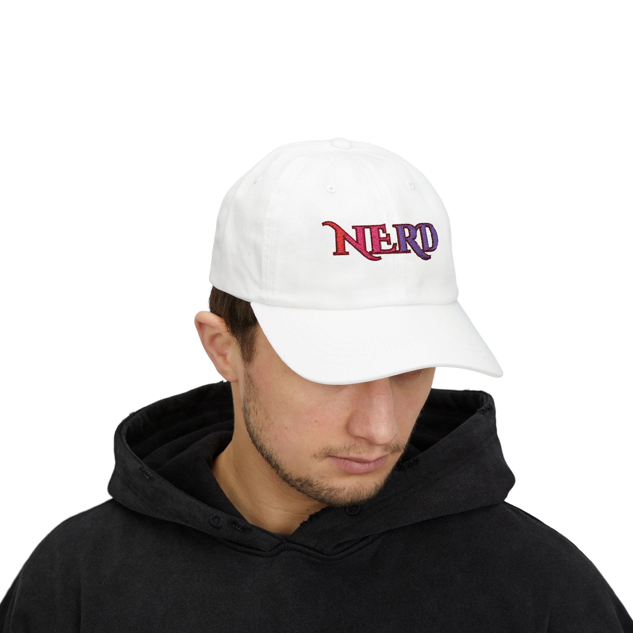Nerd Retro Script Dad Cap | Embroidered Baseball Hat cool nerd gift