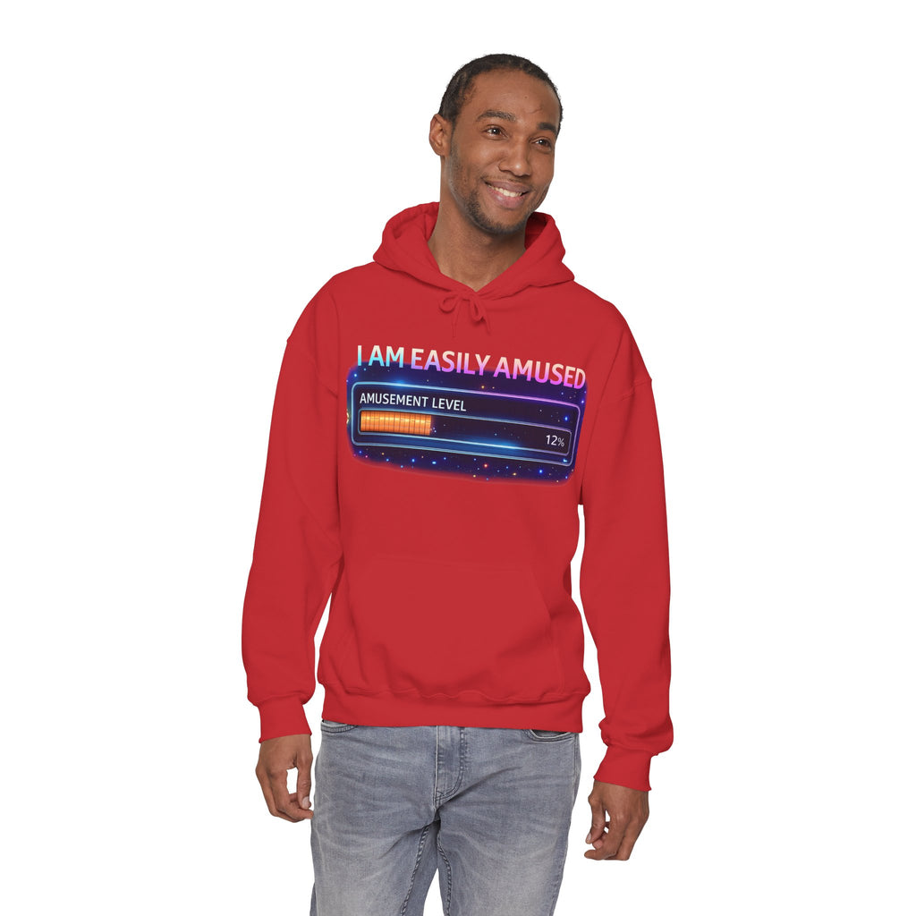 I Am Easily Amused Level Meter Hoodie | Funny Gamer Sweatshirt