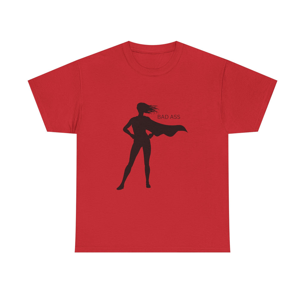 Bad Ass Superhero Silhouette Tee | Woman Cape Silhouette T-Shirt