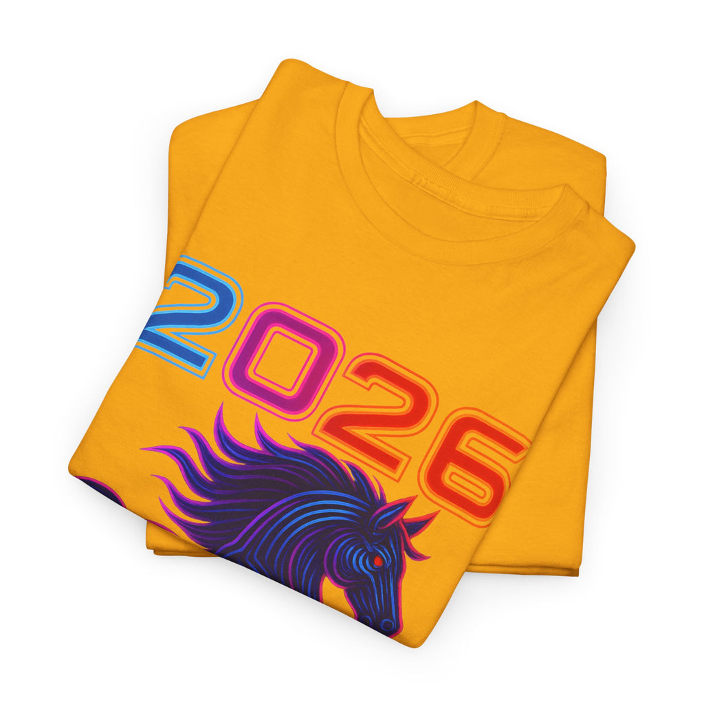2026 Year of the Horse T-Shirt | Neon Stallion Graphic Tee