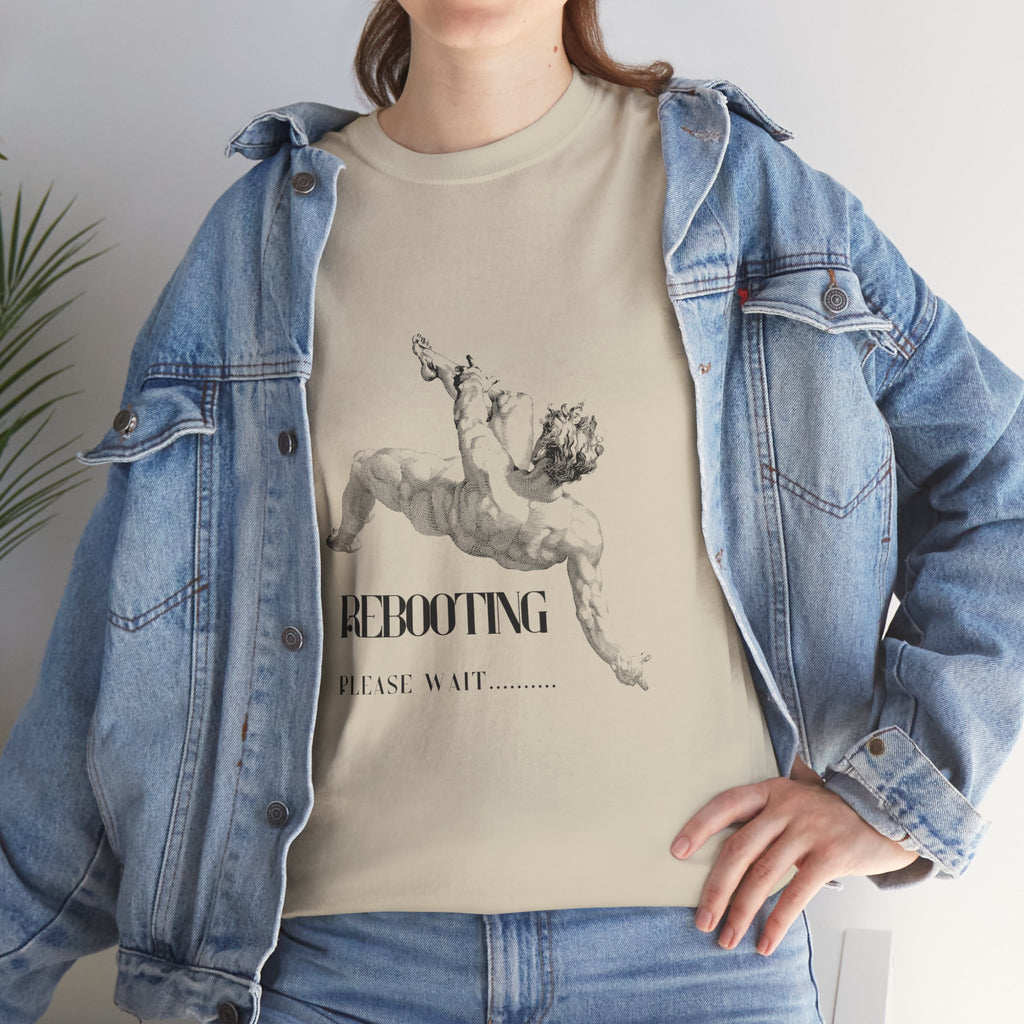 Rebooting Please Wait...  Artistic Unisex Heavy Cotton Tee - Perfect for Casual Wear, Unique Gift, Birthday, or Art Lovers
