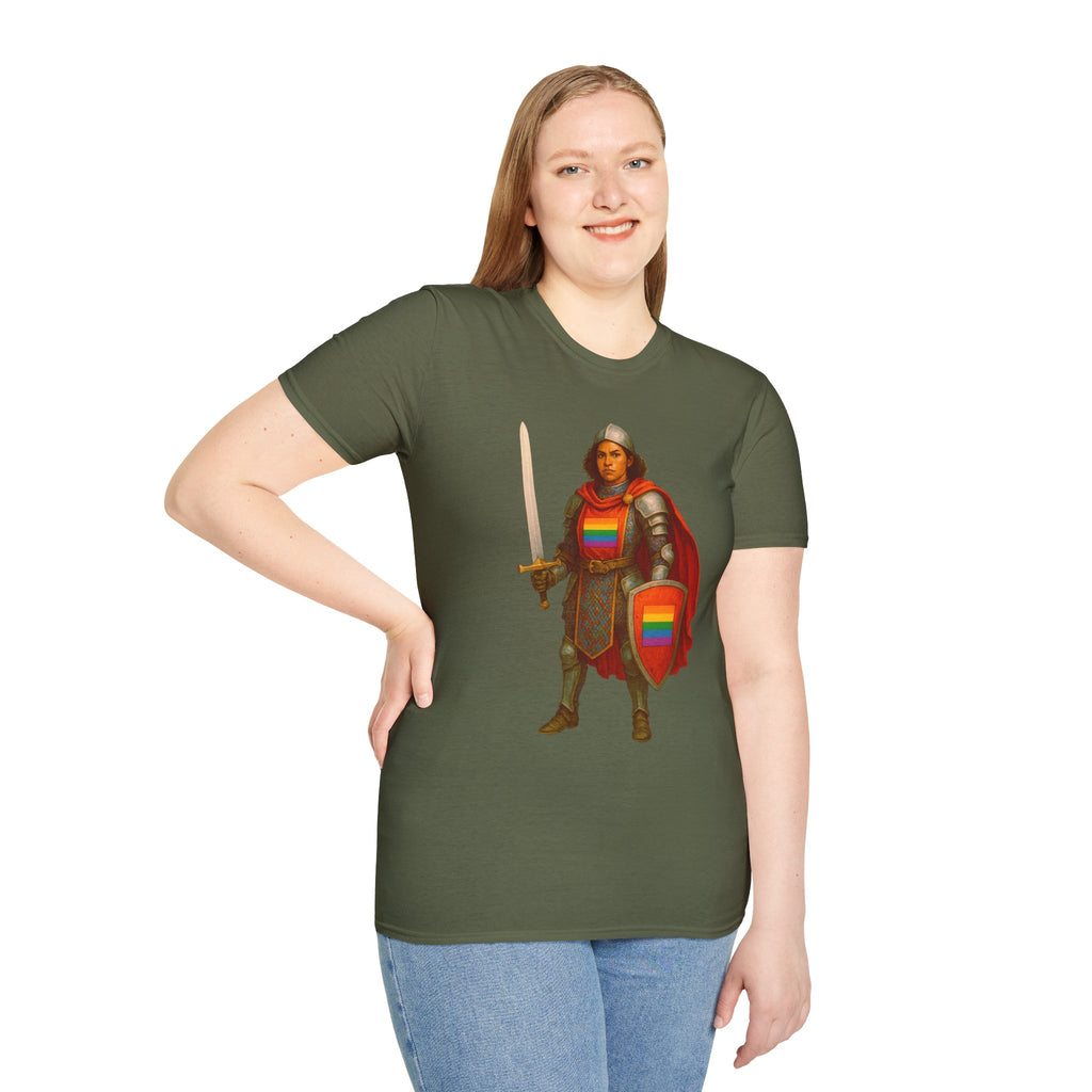 Rainbow Paladin T Shirt  Medieval Armor with Pride Shield