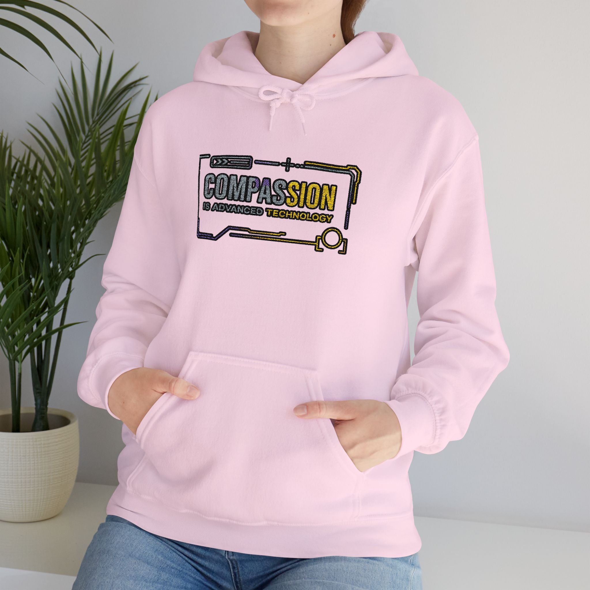 Compassion is Advanced Technology Embroidered Hoodie