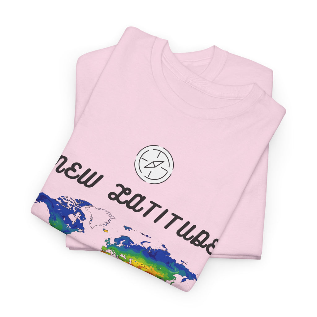 New Latitude New Attitude world map T-Shirt | rainbow map graphic