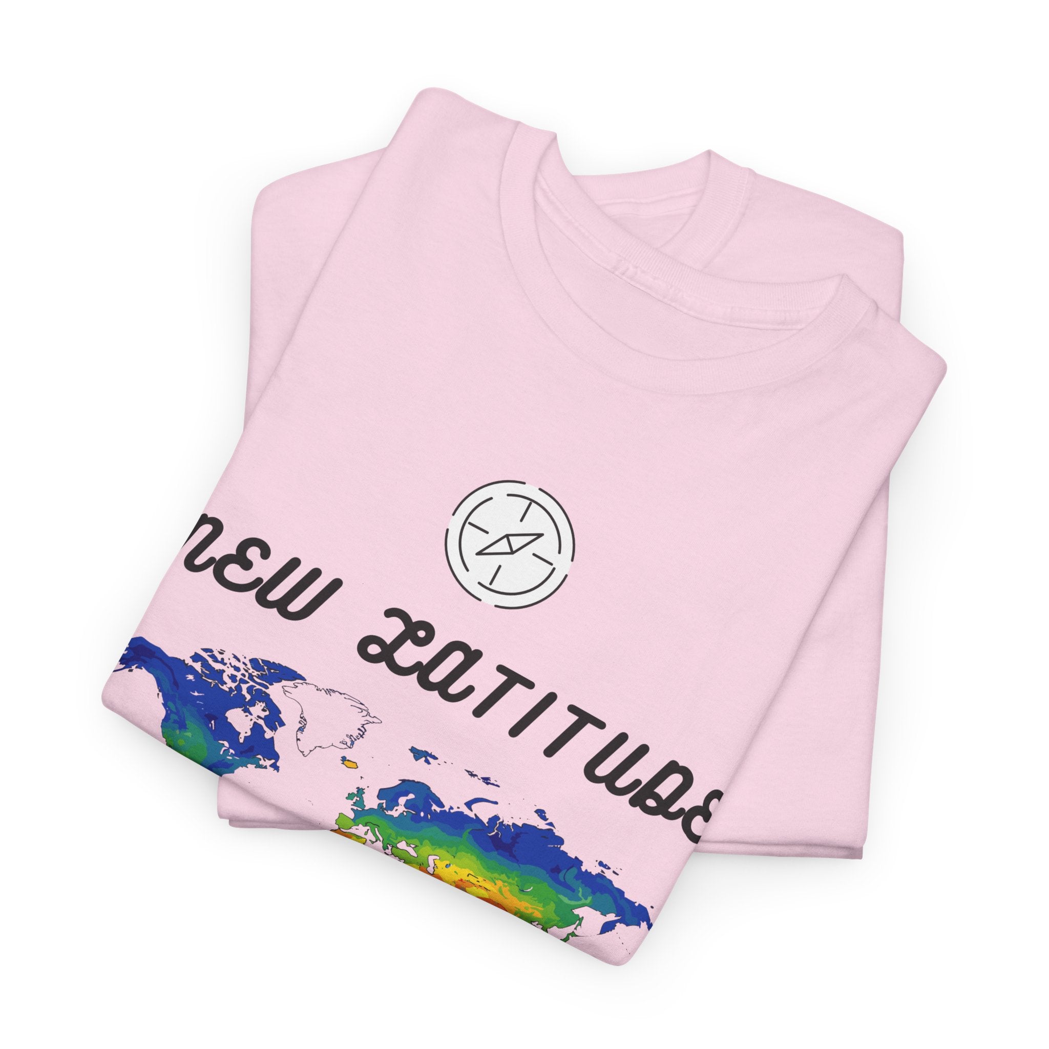 New Latitude New Attitude world map T-Shirt | rainbow map graphic