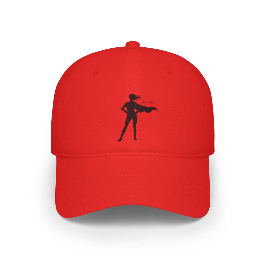 Bad Ass Superhero Silhouette Low Profile Cap | Retro Heroine Baseball Cap