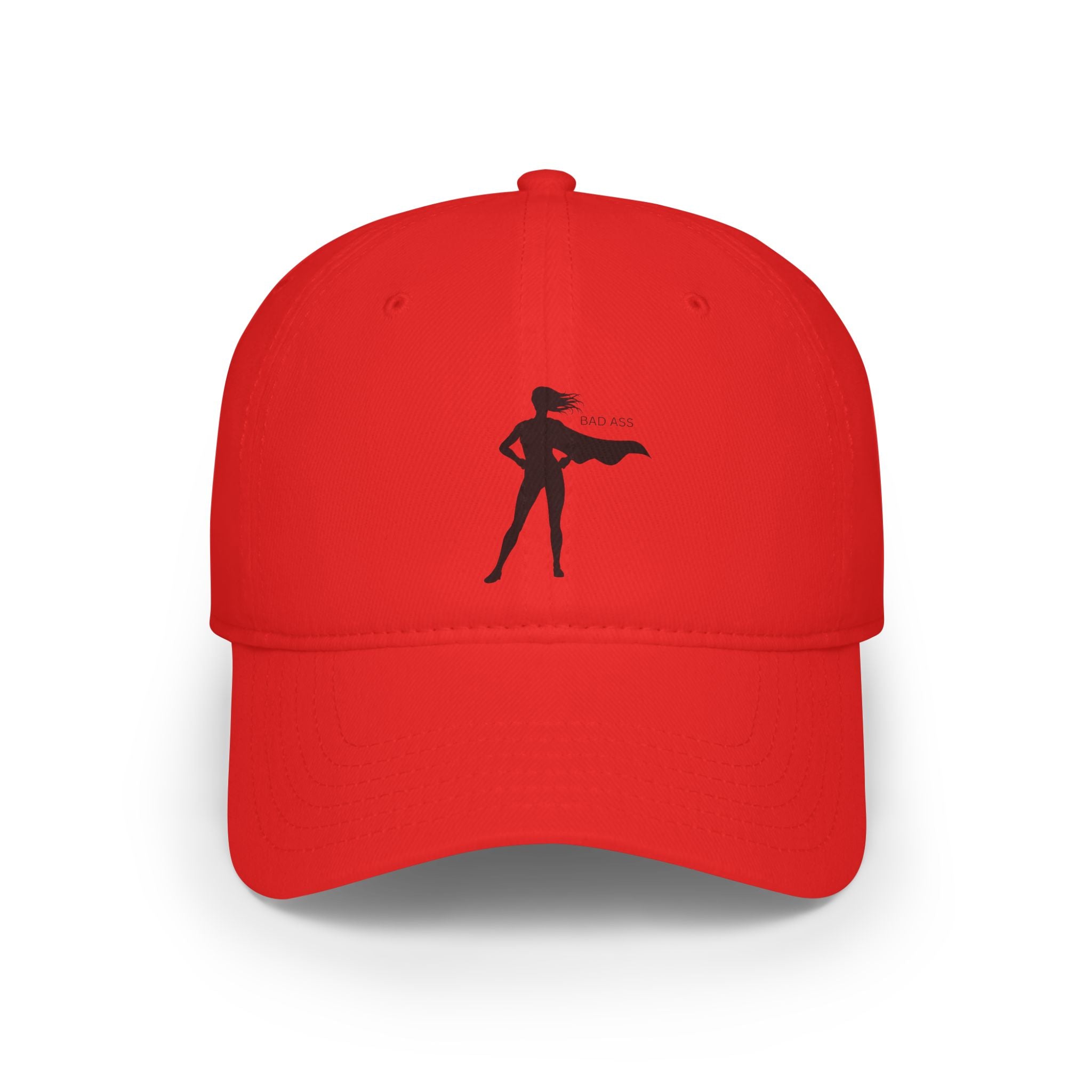 Bad Ass Superhero Silhouette Low Profile Cap | Retro Heroine Baseball Cap
