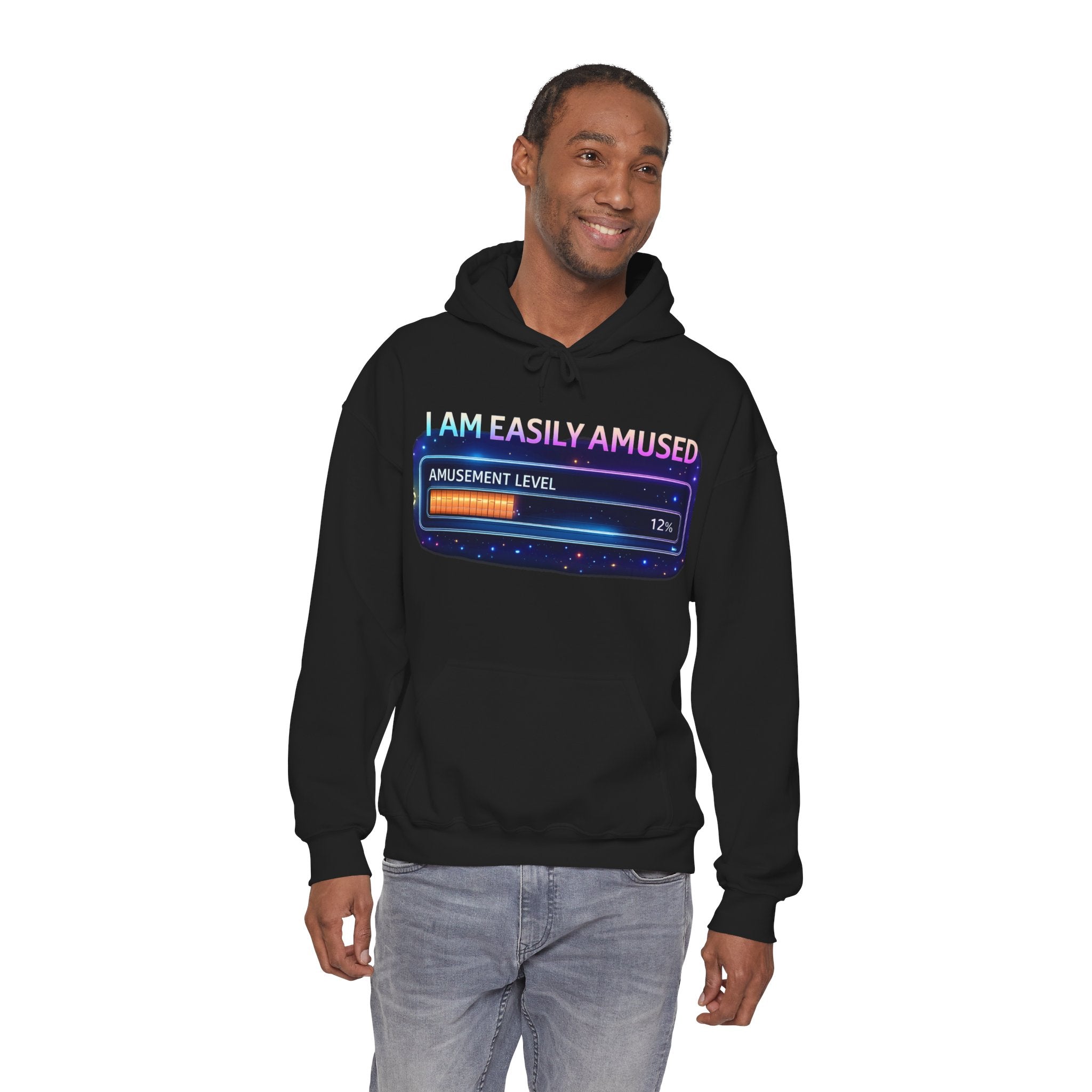 I Am Easily Amused Level Meter Hoodie | Funny Gamer Sweatshirt